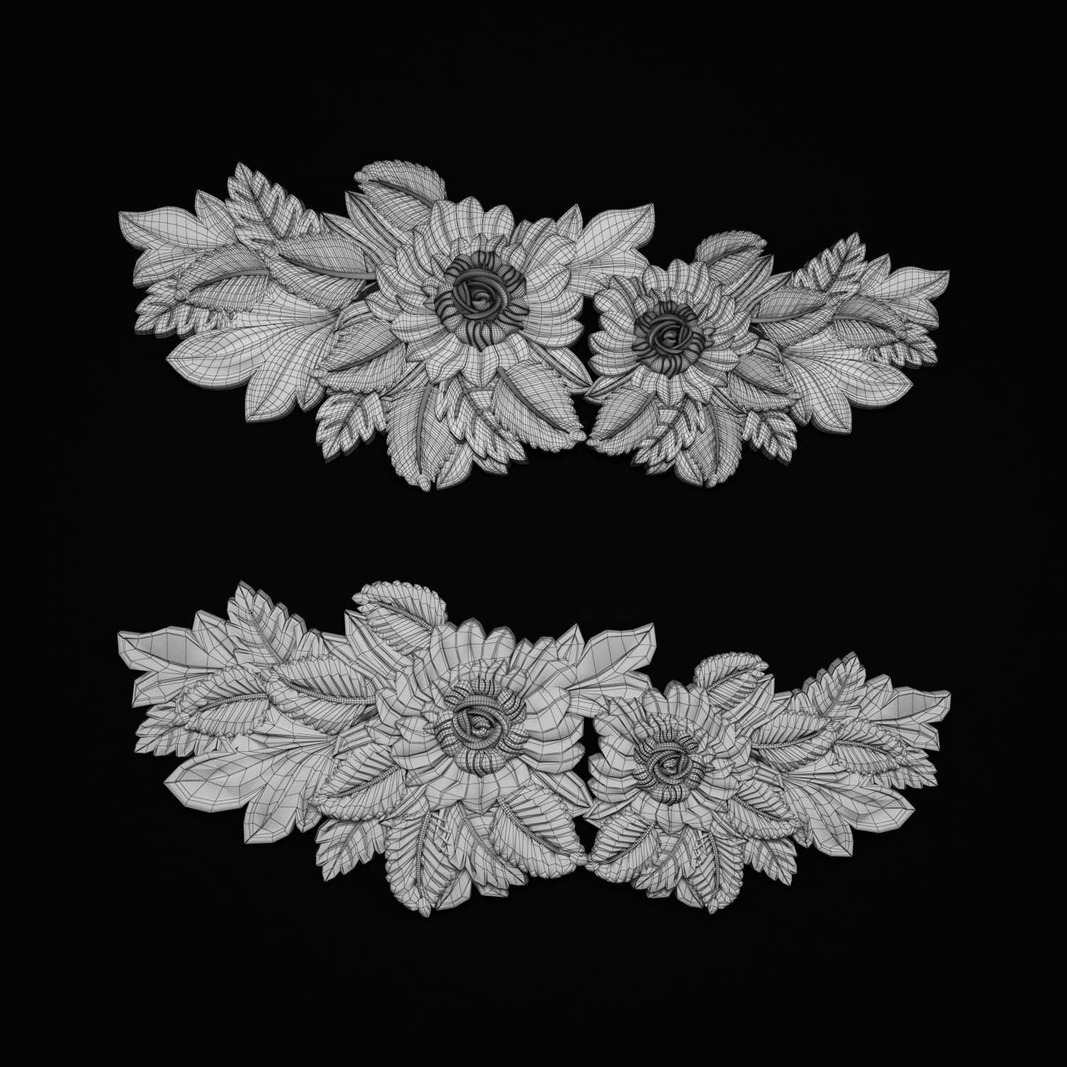 decorative ornate gold logo 3D model_71