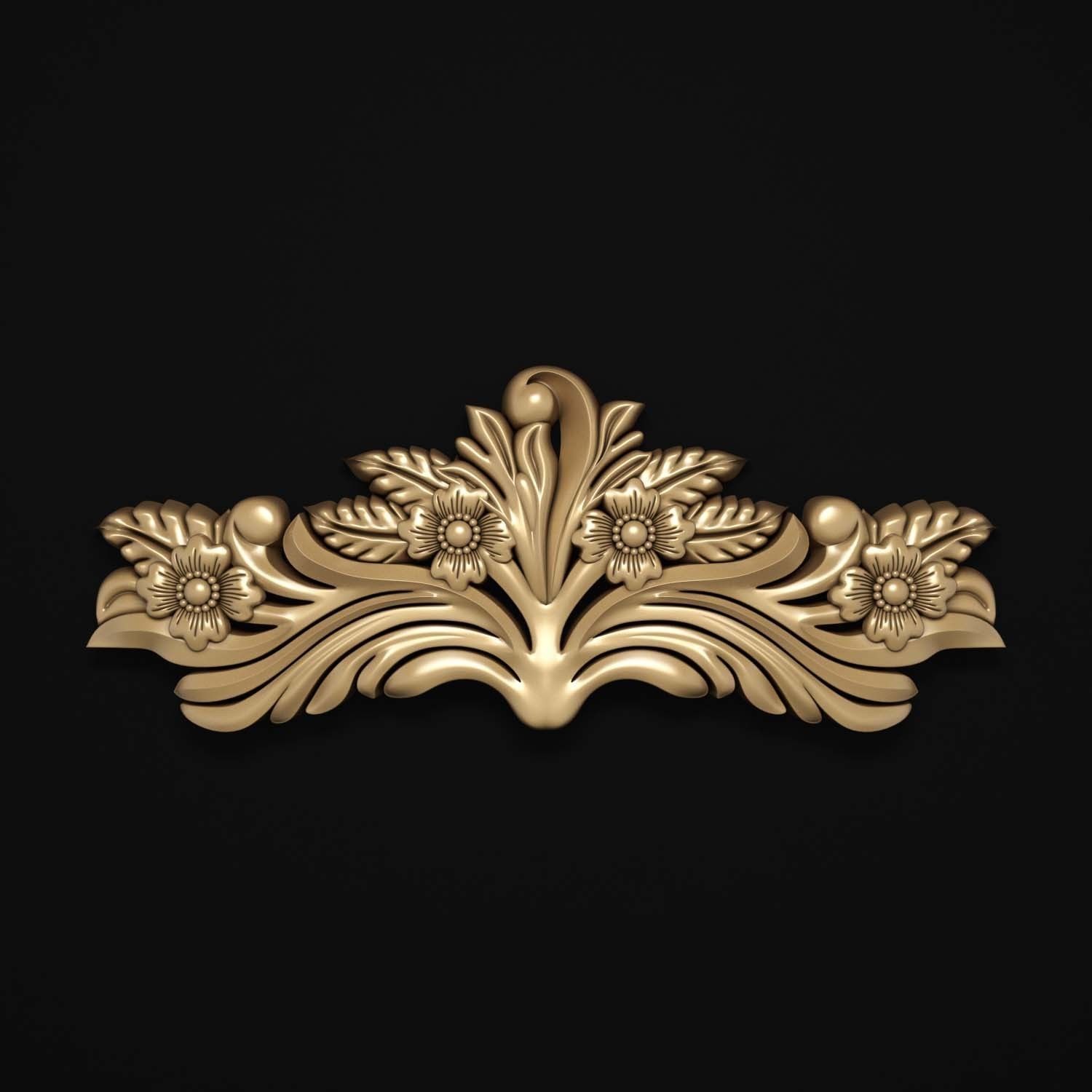 decorative ornate gold logo 3D model_14