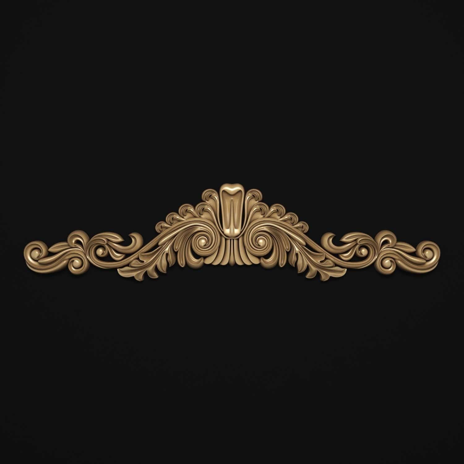 decorative ornate gold logo 3D model_27
