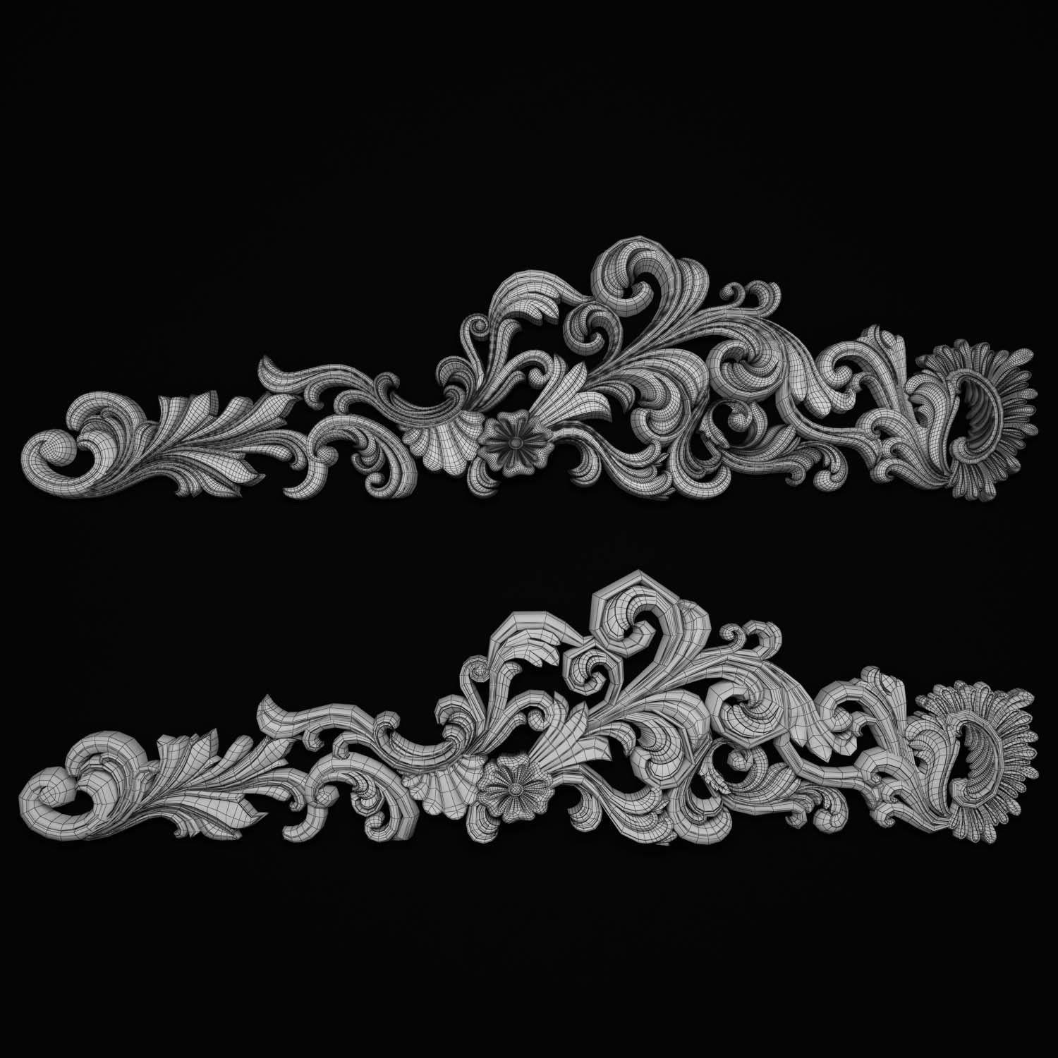 decorative ornate gold logo 3D model_72