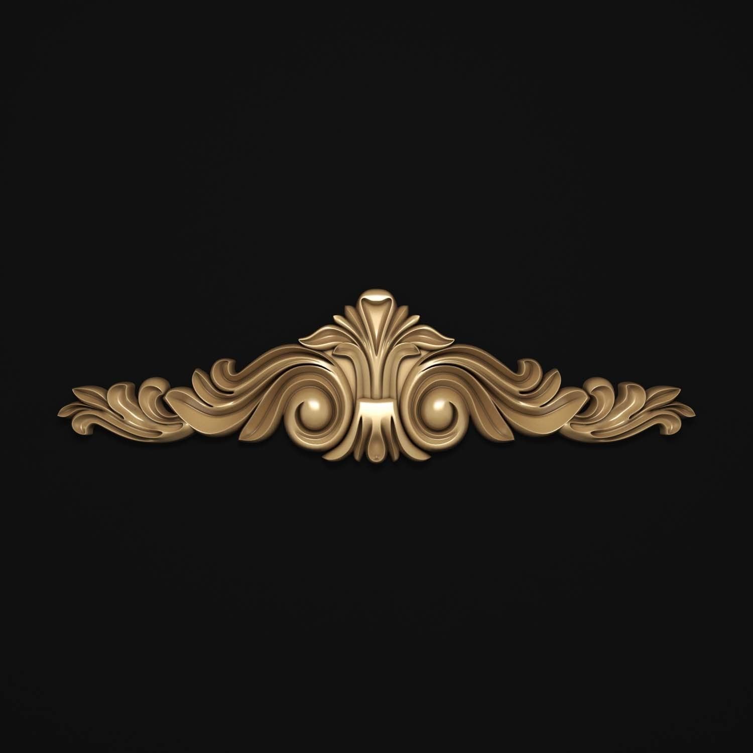 decorative ornate gold logo 3D model_24