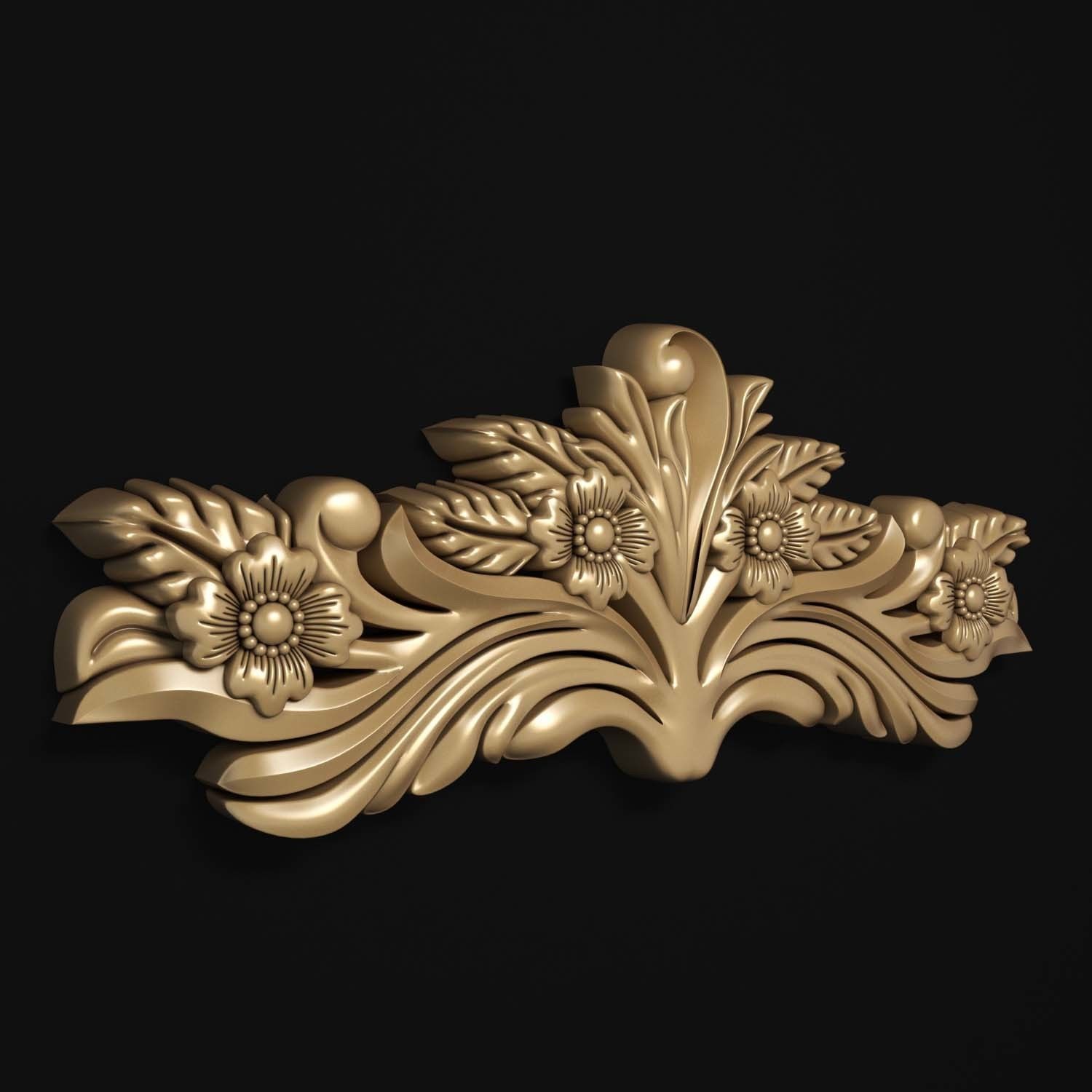 decorative ornate gold logo 3D model_15