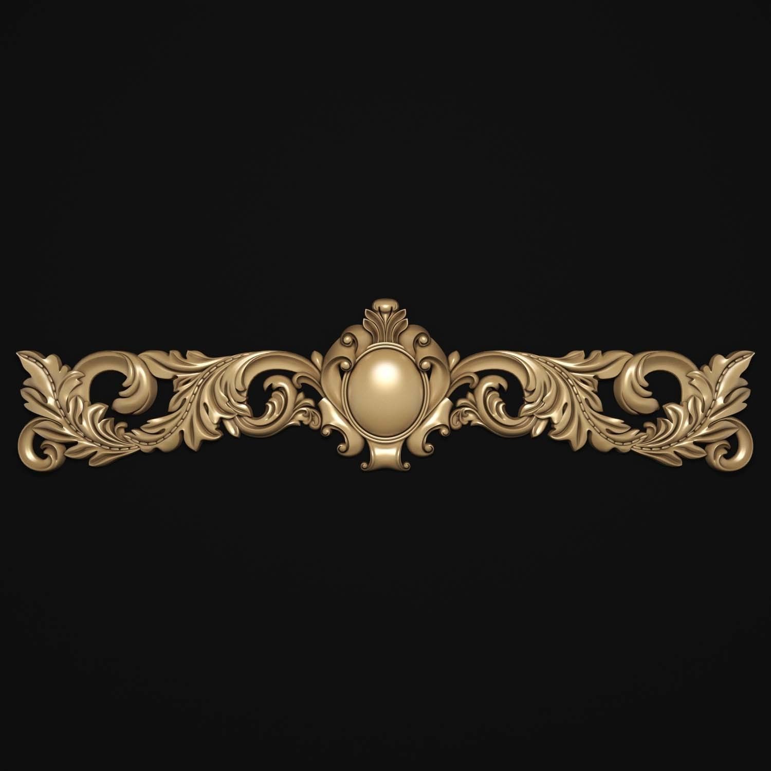 decorative ornate gold logo 3D model_44