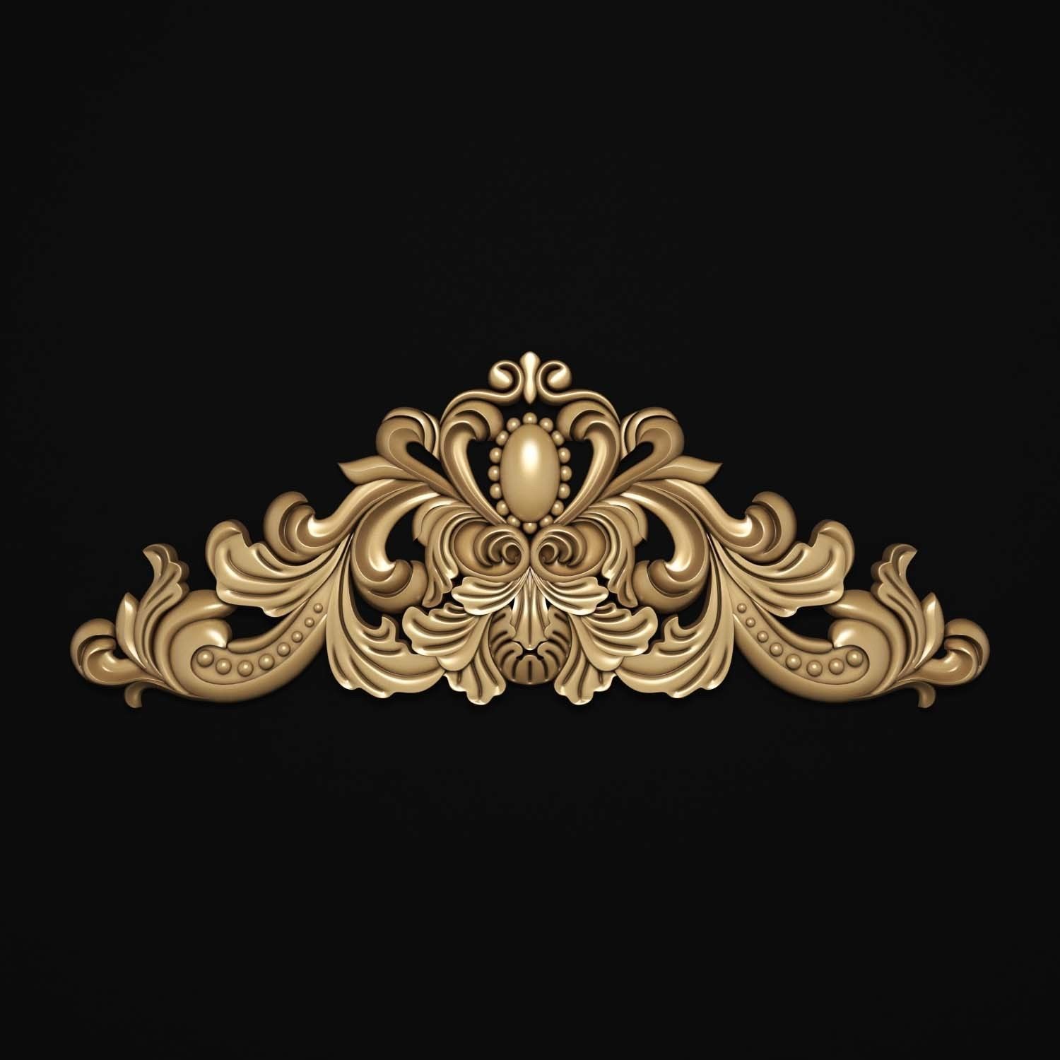 decorative ornate gold logo 3D model_18