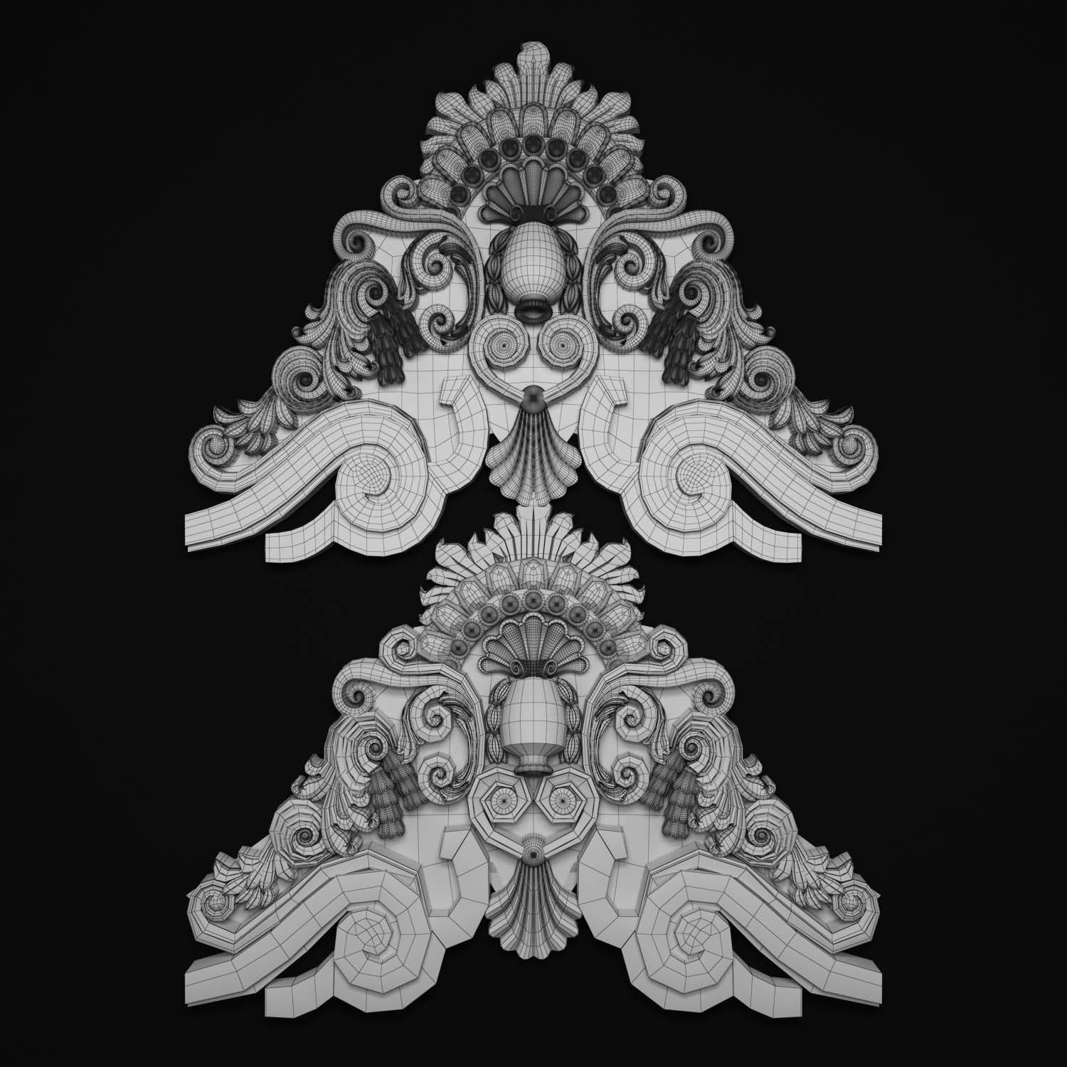 decorative ornate gold logo 3D model_55