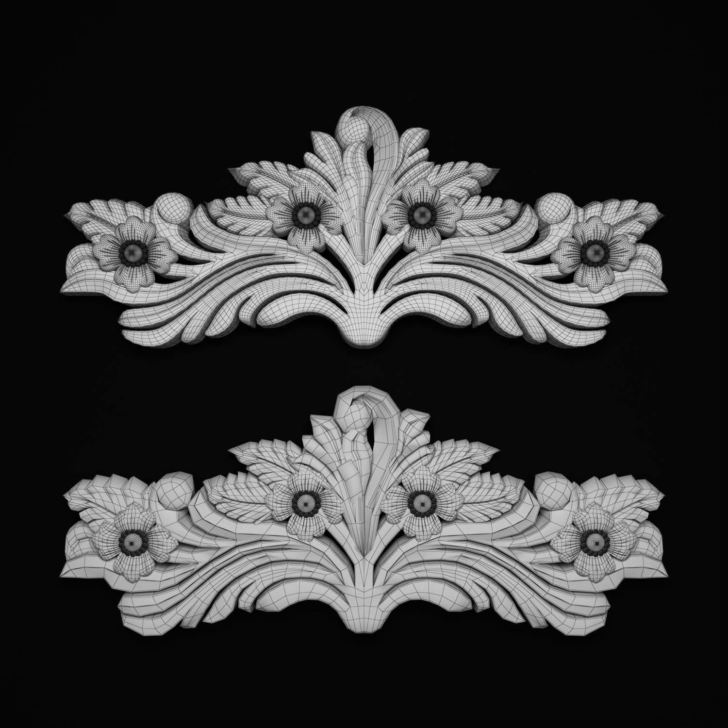 decorative ornate gold logo 3D model_59