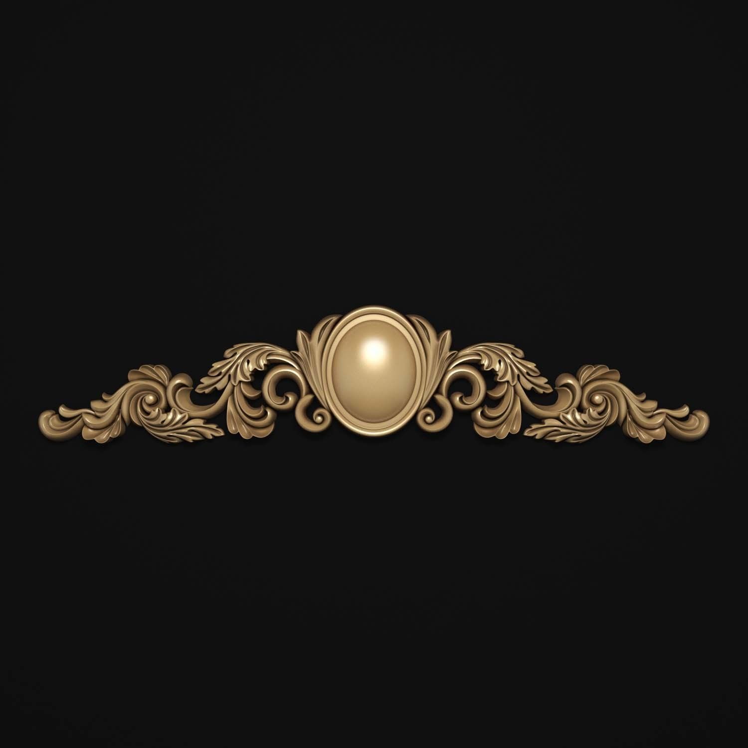 decorative ornate gold logo 3D model_29