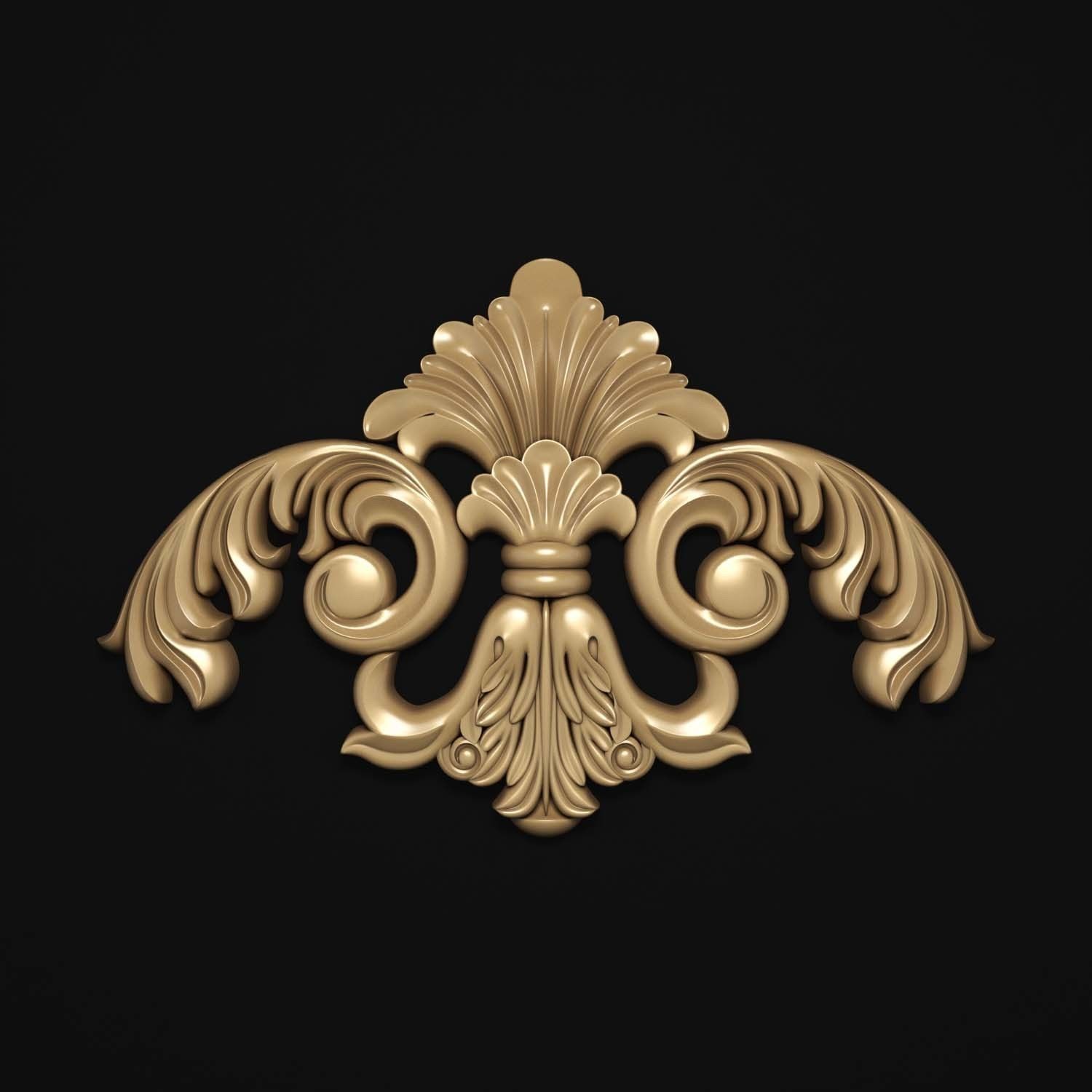 decorative ornate gold logo 3D model_43