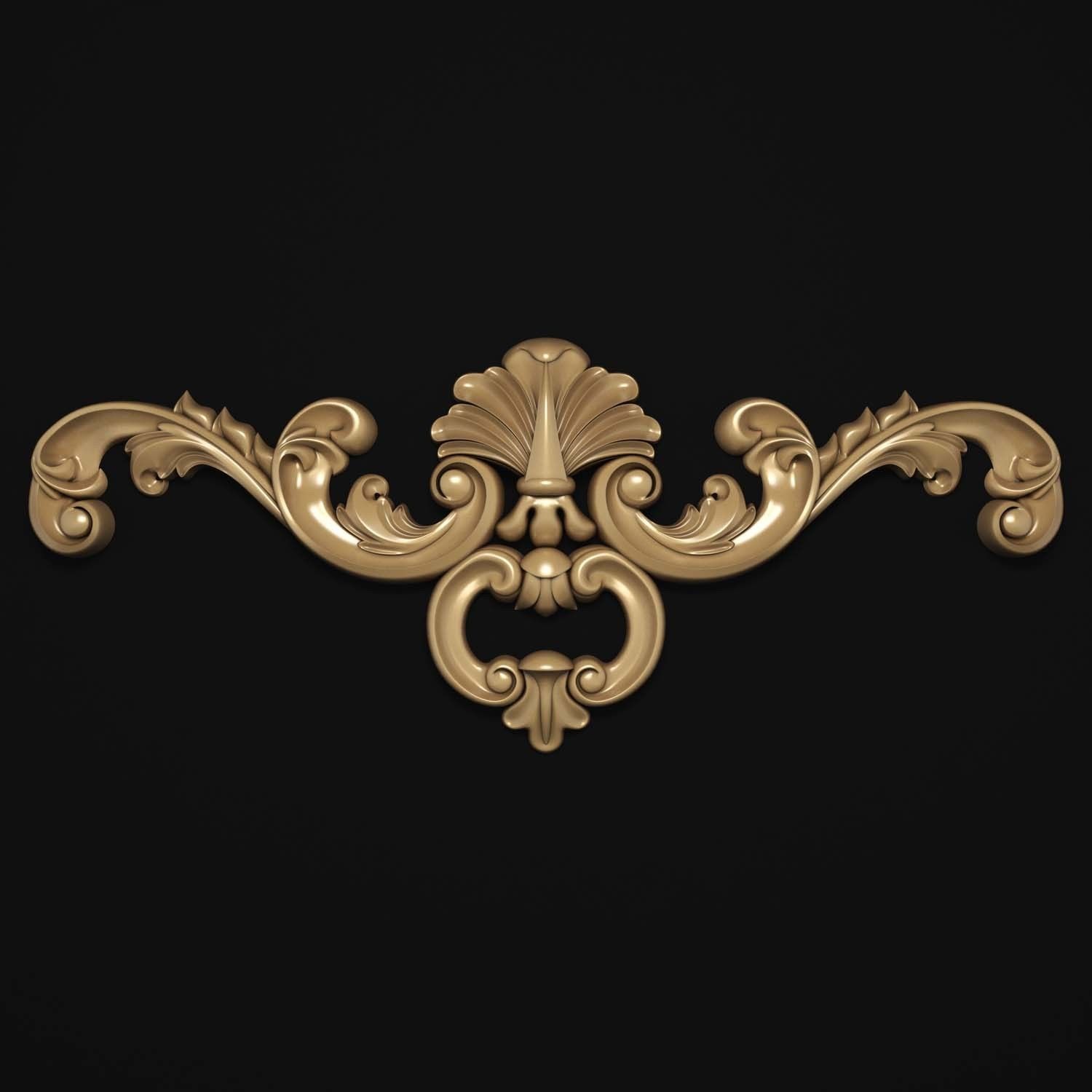 decorative ornate gold logo 3D model_32