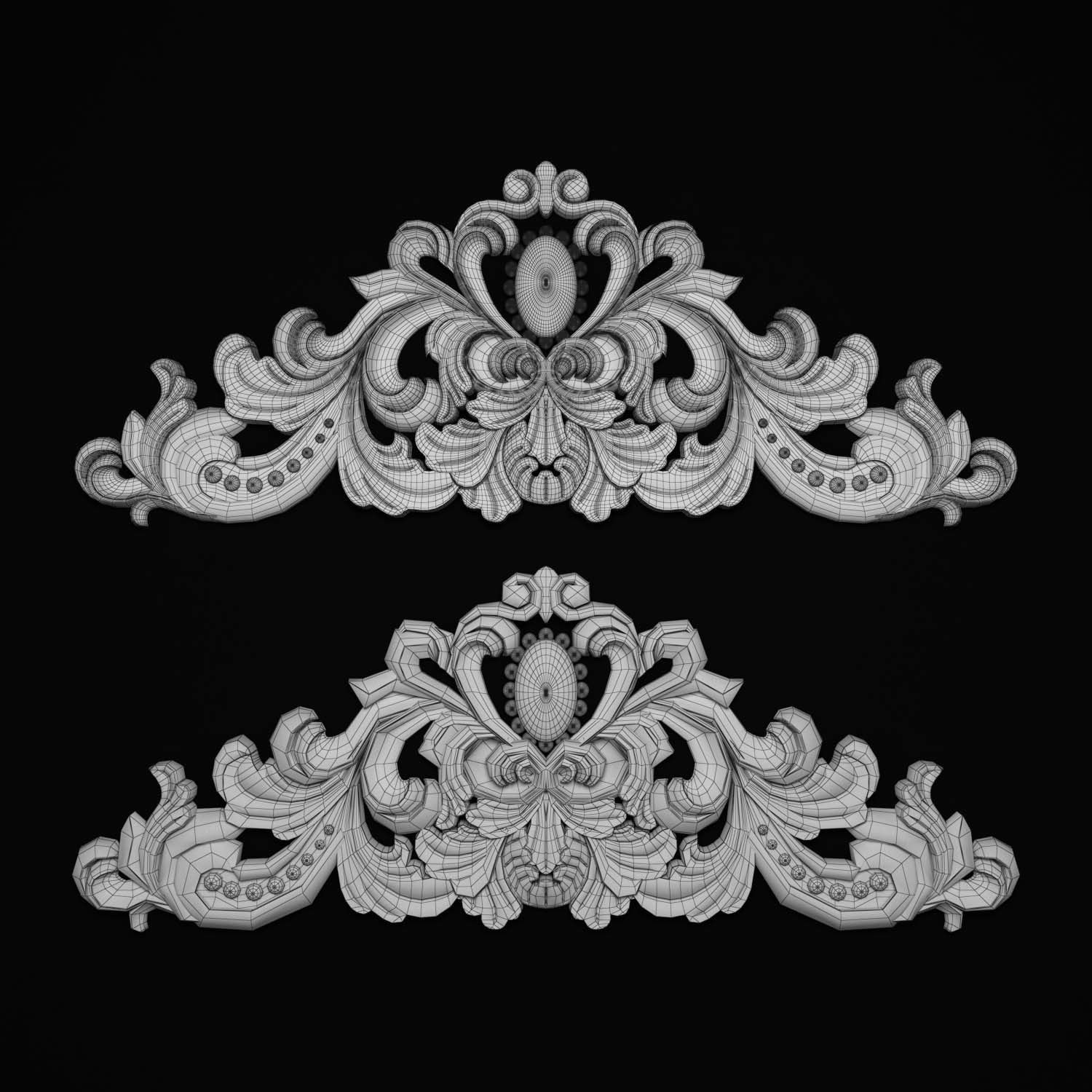 decorative ornate gold logo 3D model_61