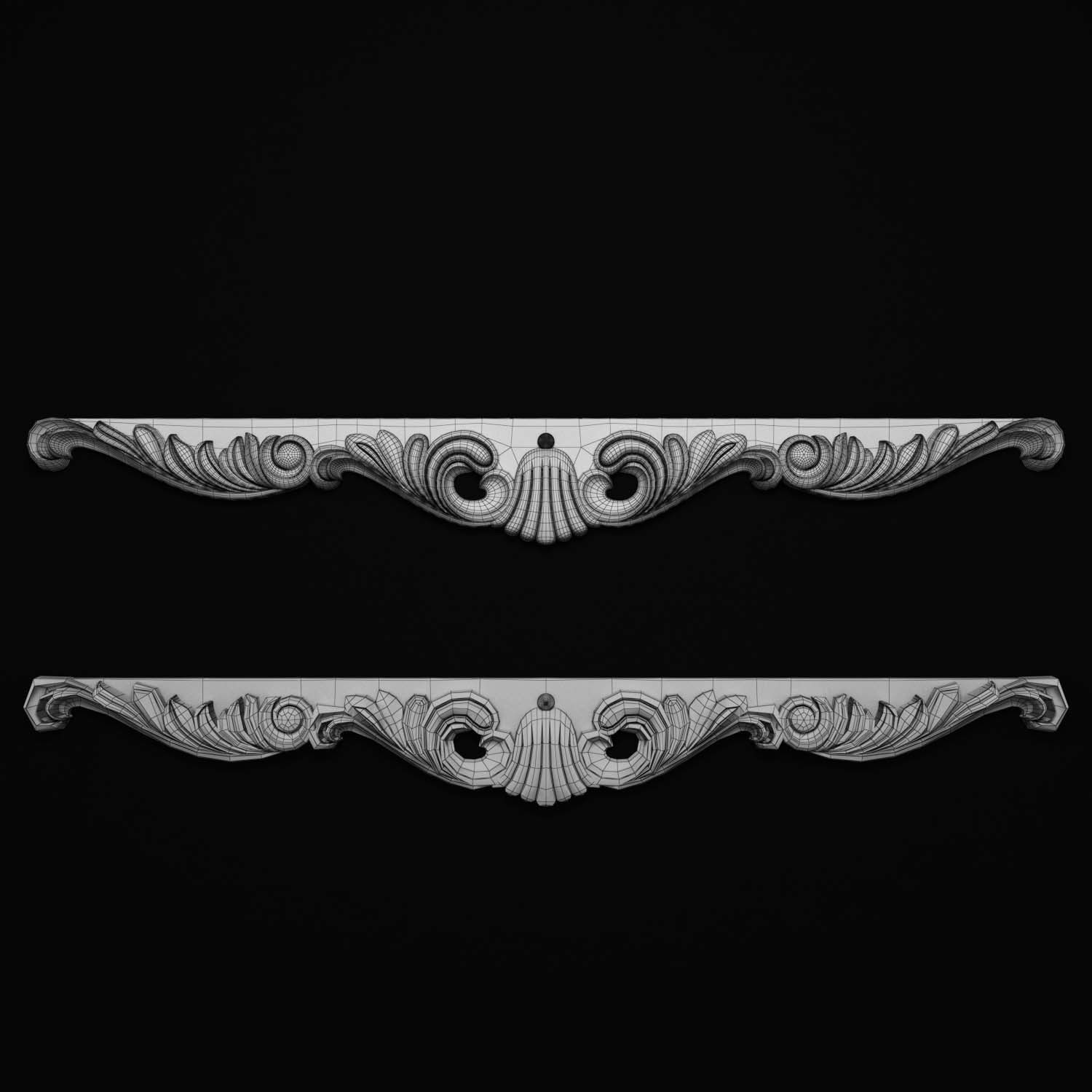 decorative ornate gold logo 3D model_77