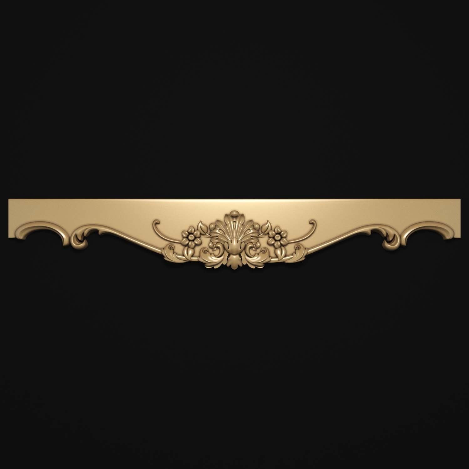 decorative ornate gold logo 3D model_50