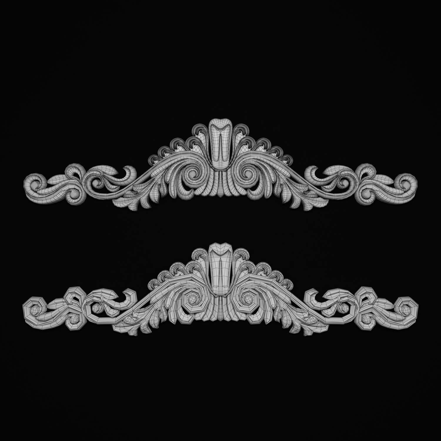 decorative ornate gold logo 3D model_66