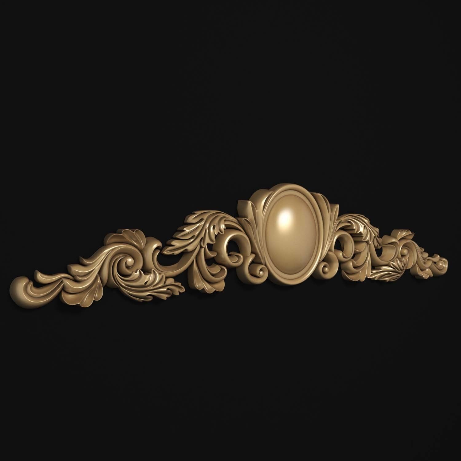 decorative ornate gold logo 3D model_28