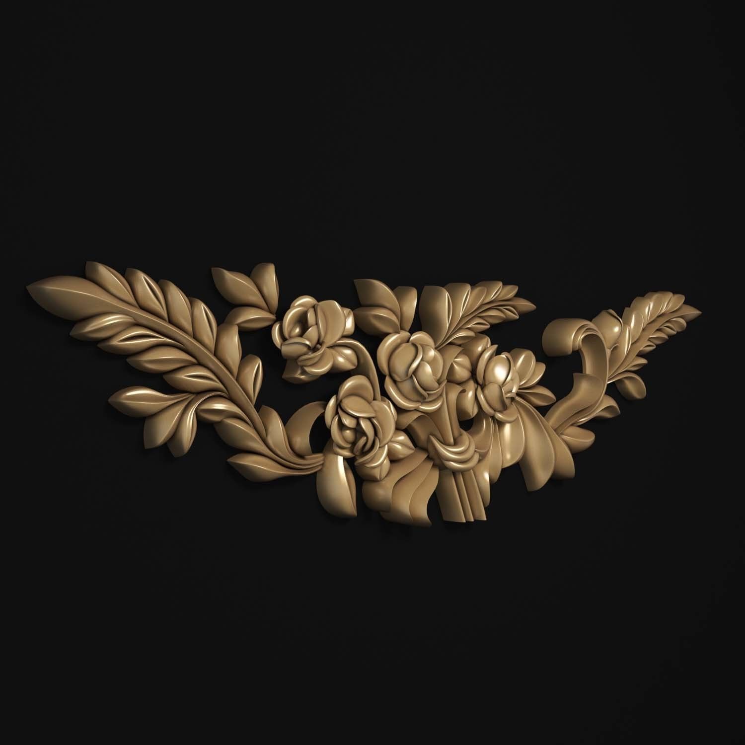 decorative ornate gold logo 3D model_41