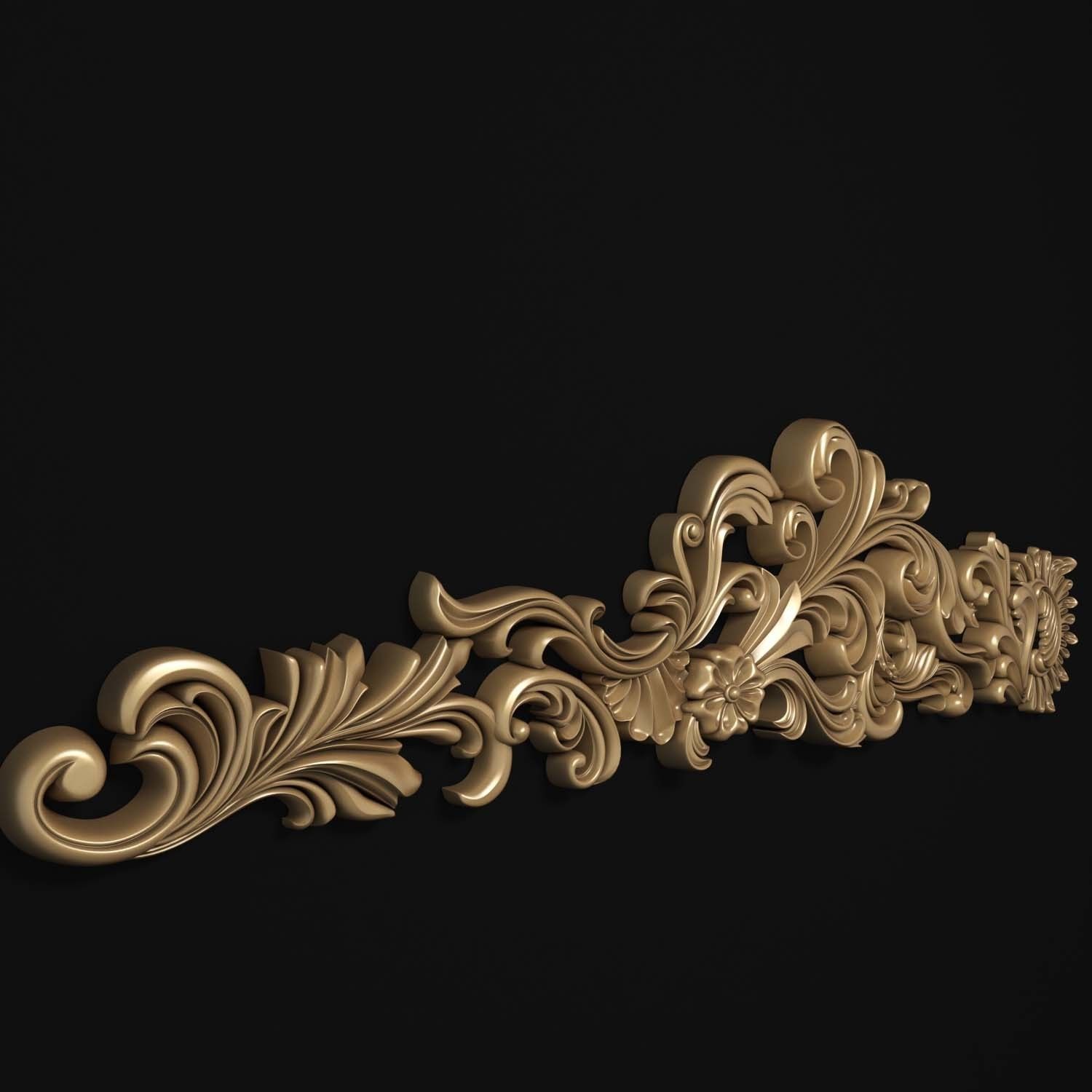 decorative ornate gold logo 3D model_38
