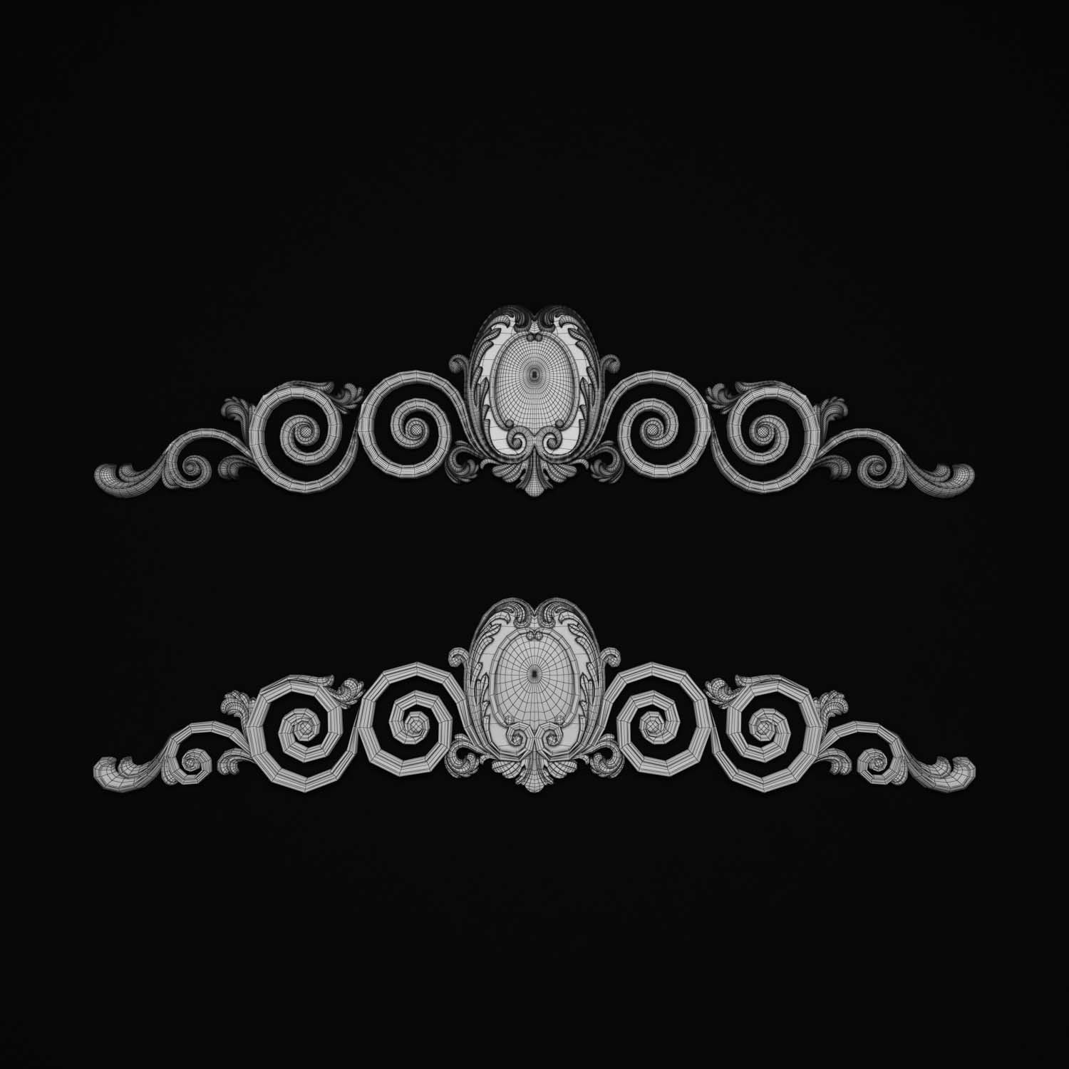 decorative ornate gold logo 3D model_65