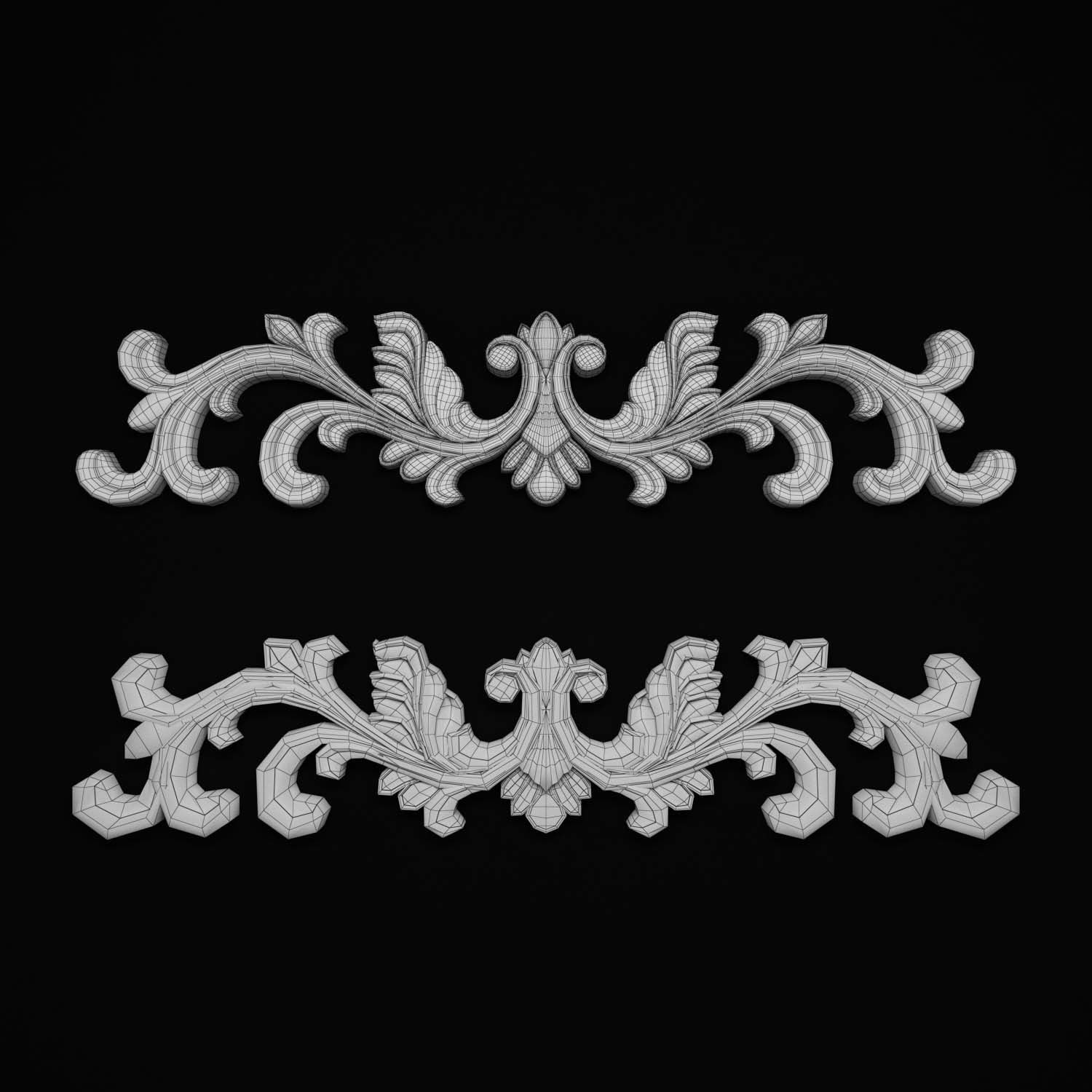 decorative ornate gold logo 3D model_63