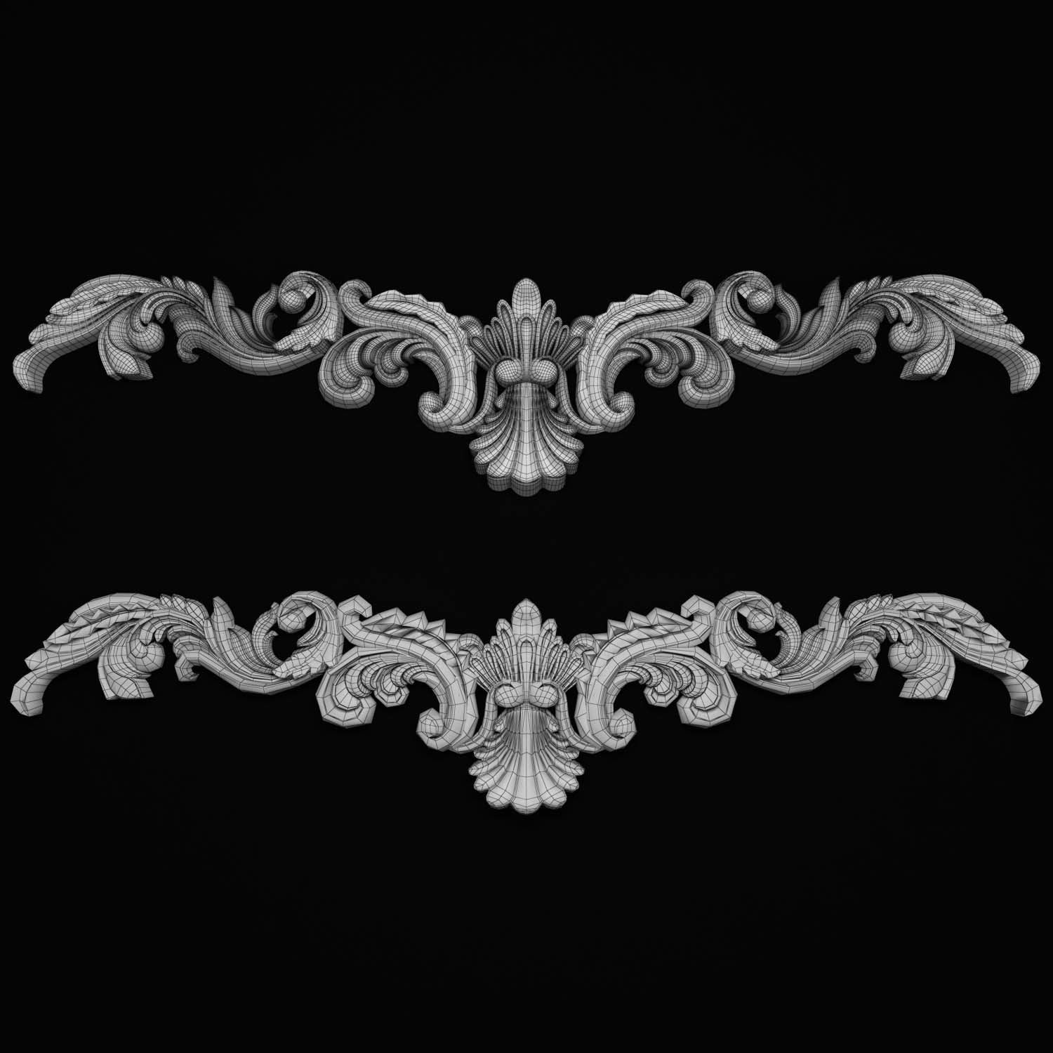 decorative ornate gold logo 3D model_68