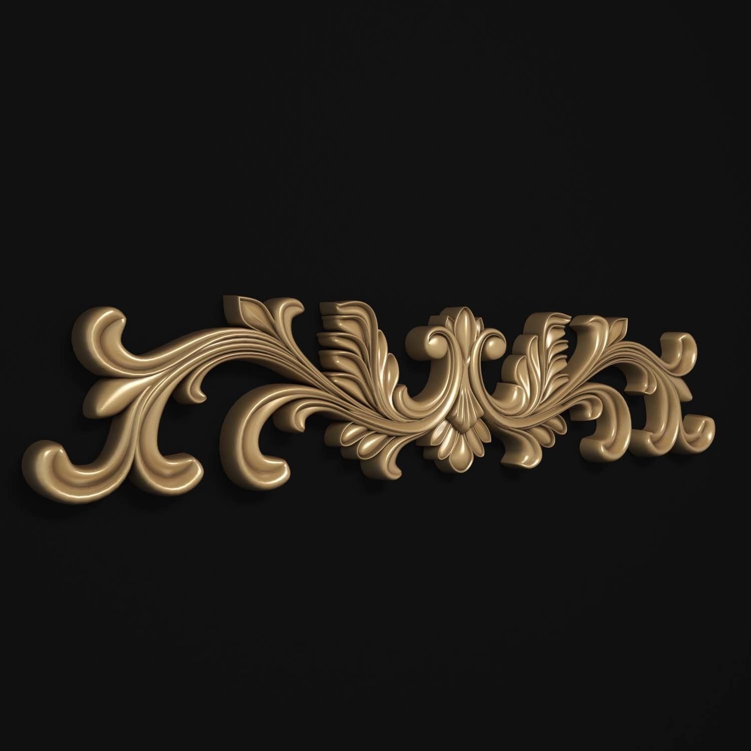 decorative ornate gold logo 3D model_21