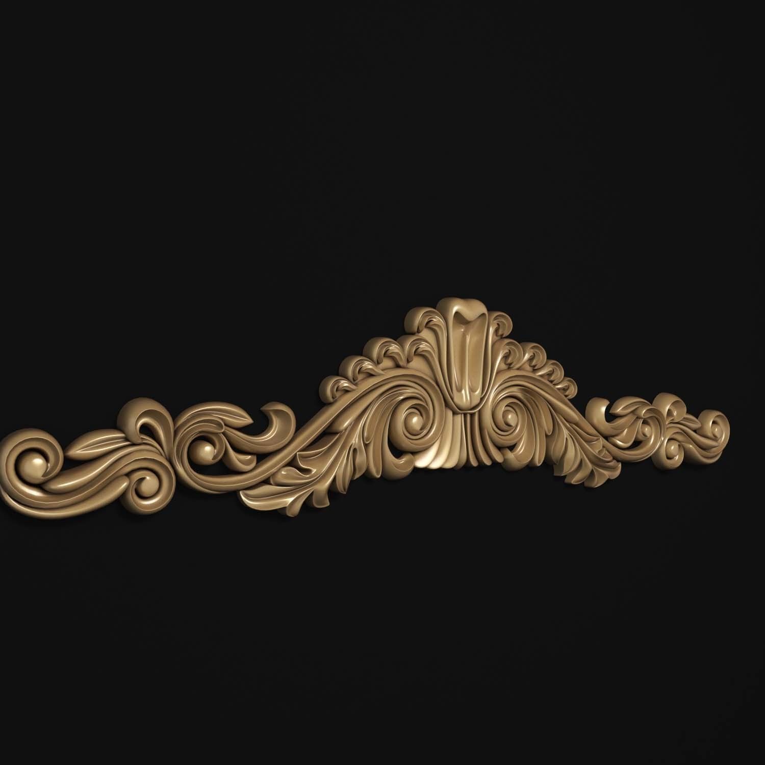 decorative ornate gold logo 3D model_25
