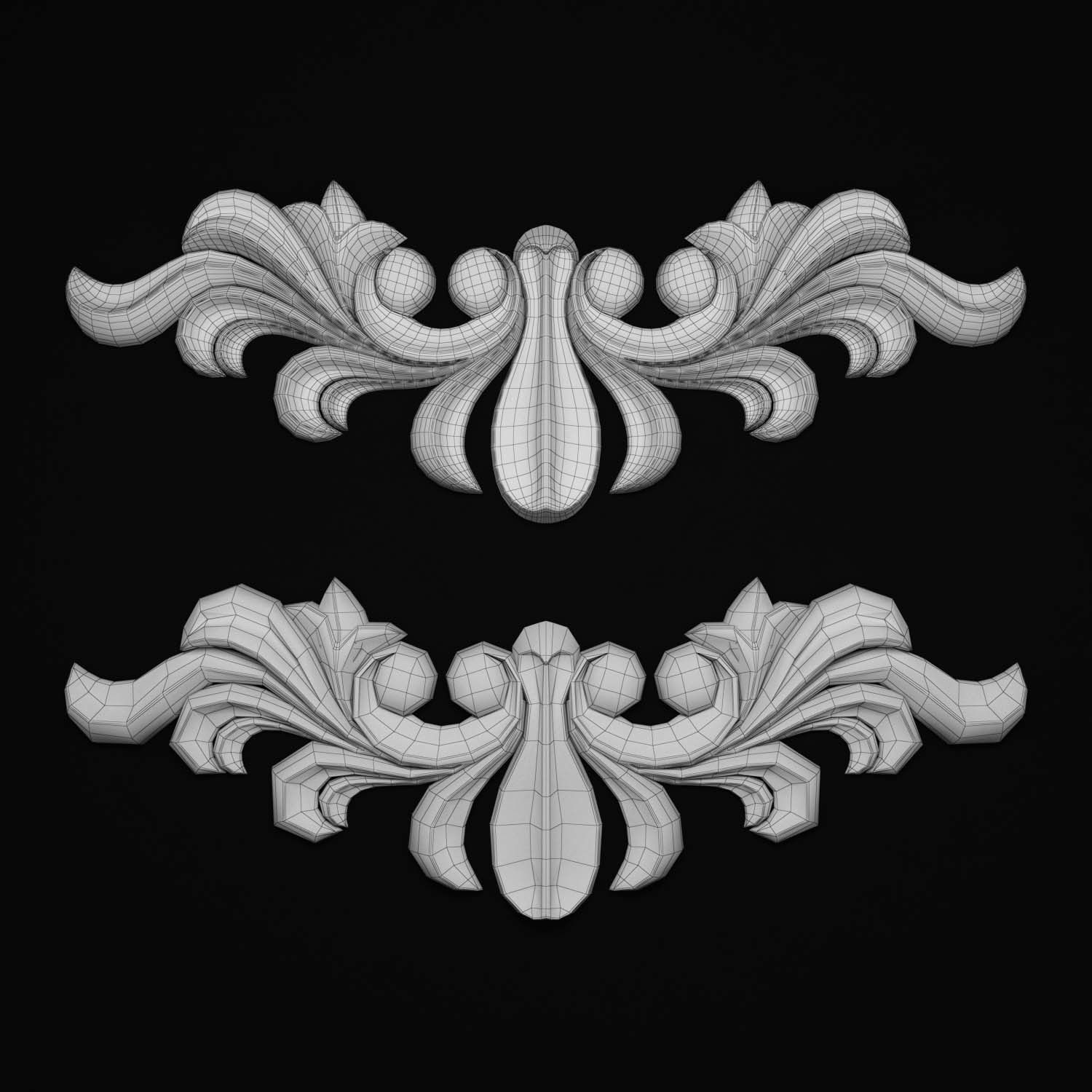 decorative ornate gold logo 3D model_57