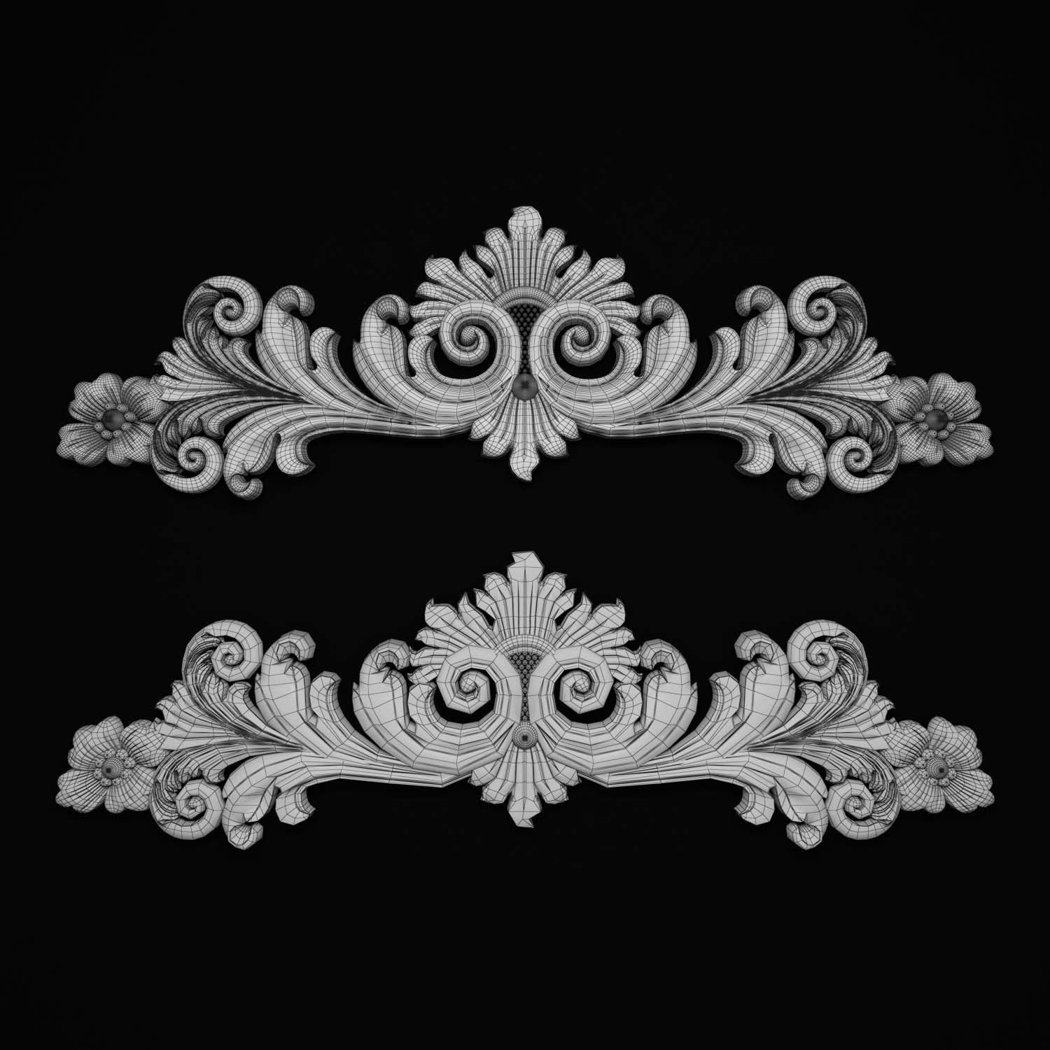 decorative ornate gold logo 3D model_60