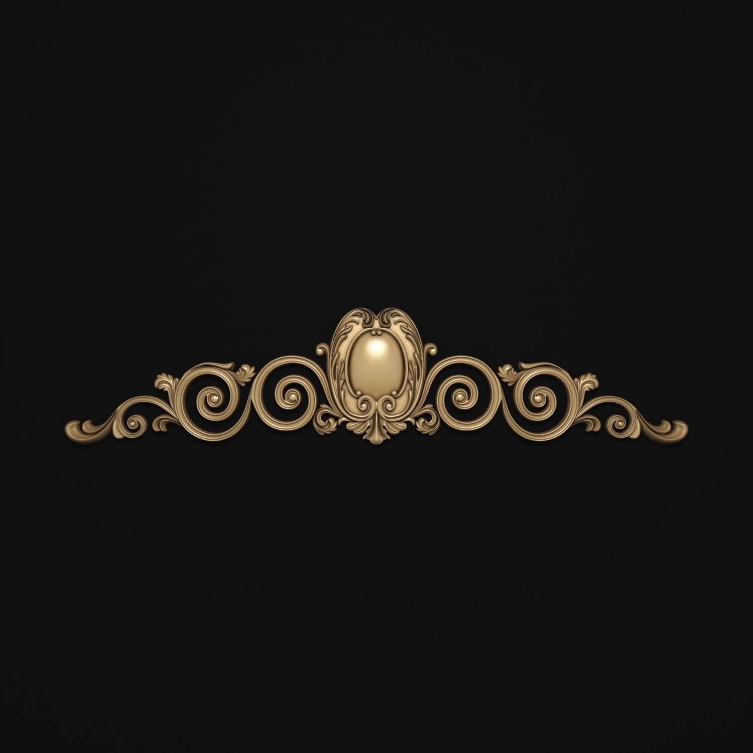 decorative ornate gold logo 3D model_22