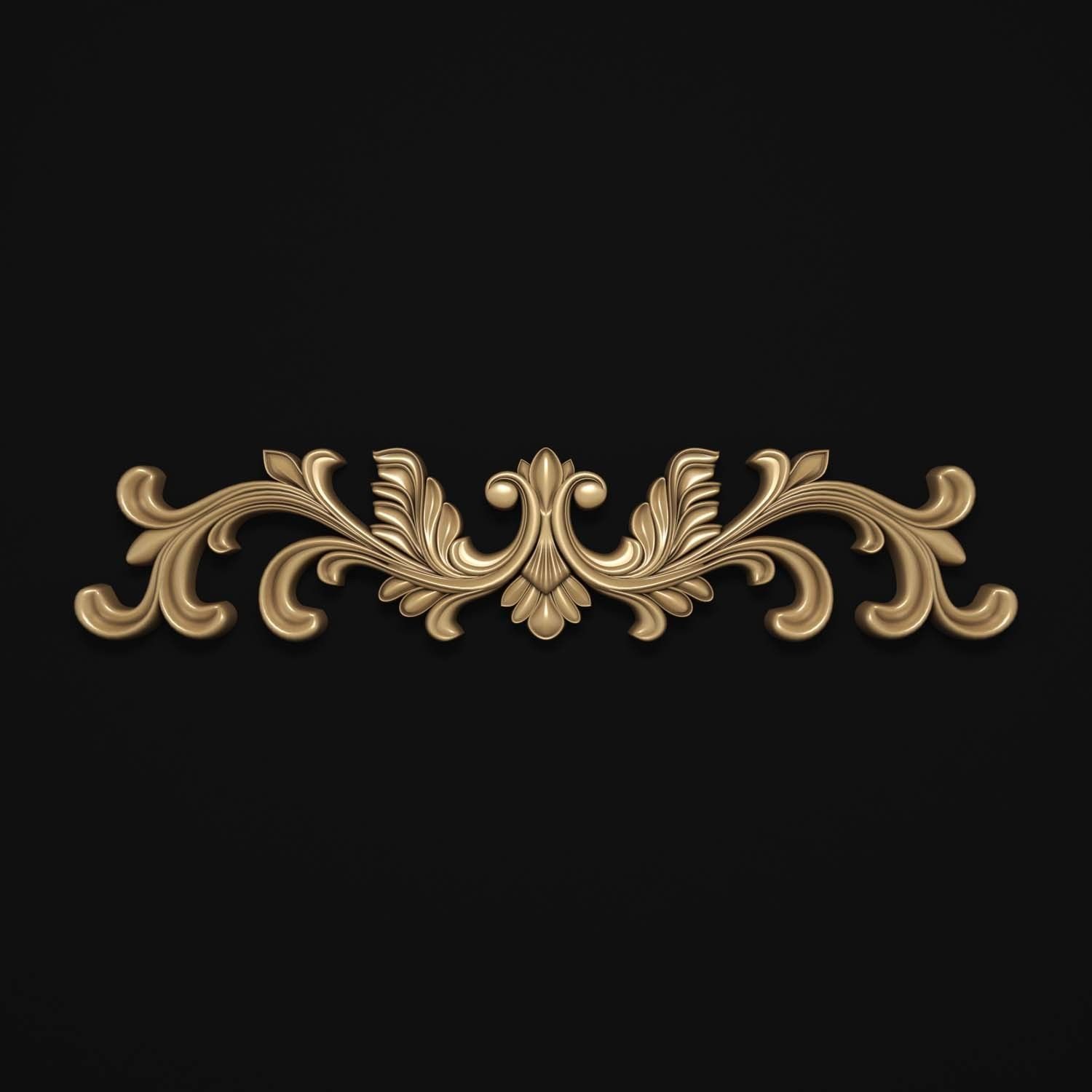 decorative ornate gold logo 3D model_20