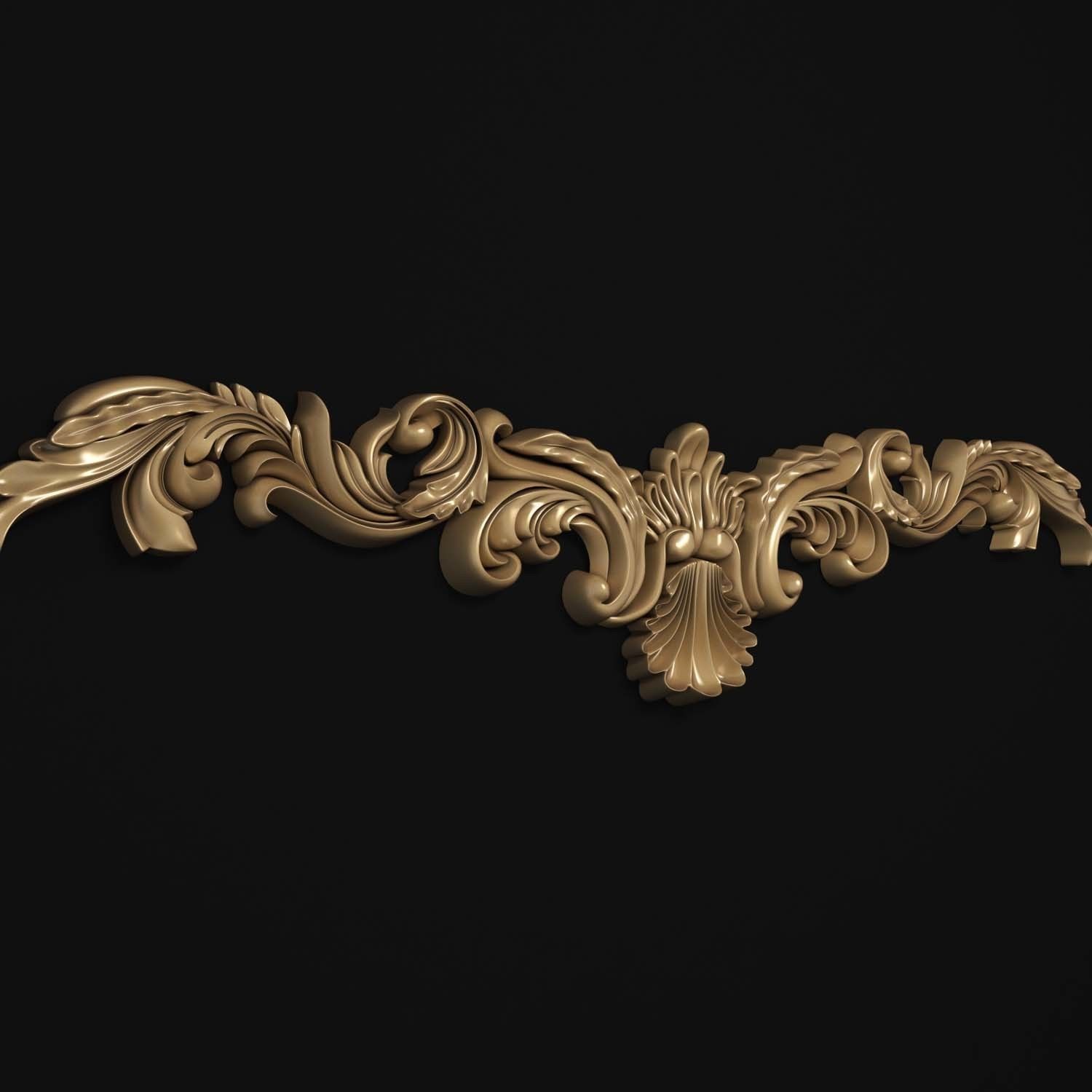 decorative ornate gold logo 3D model_31