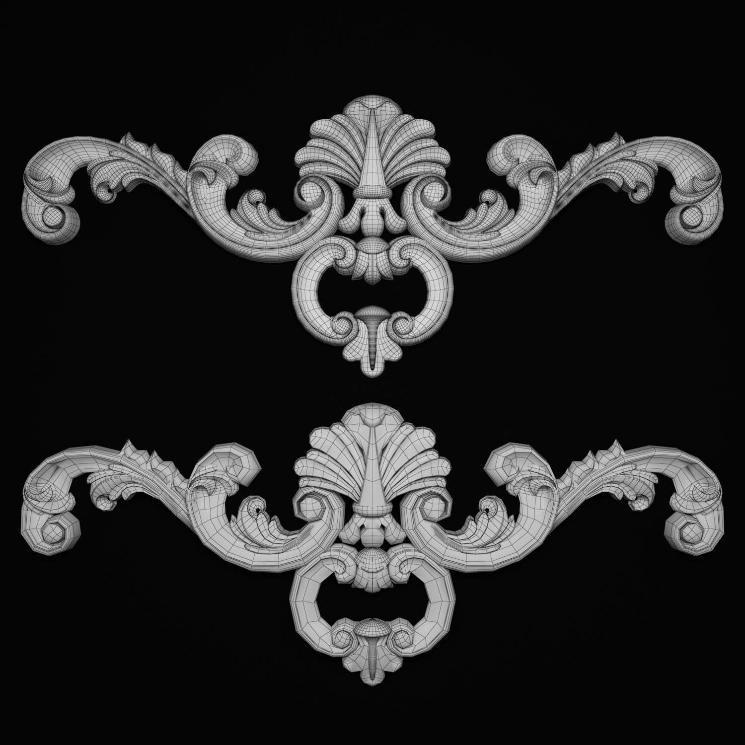 decorative ornate gold logo 3D model_67