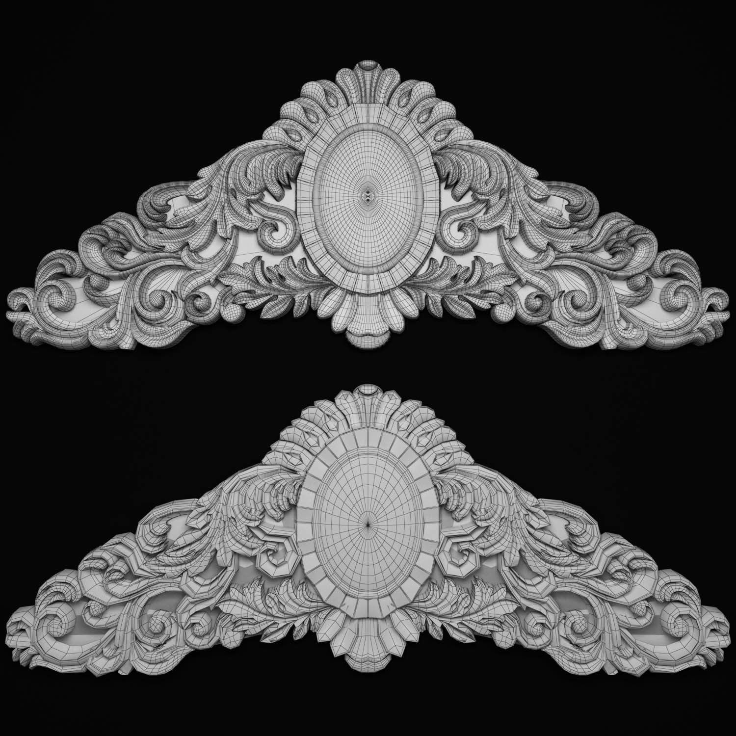 decorative ornate gold logo 3D model_56