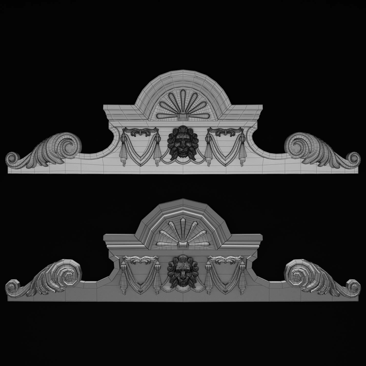 decorative ornate gold logo 3D model_76