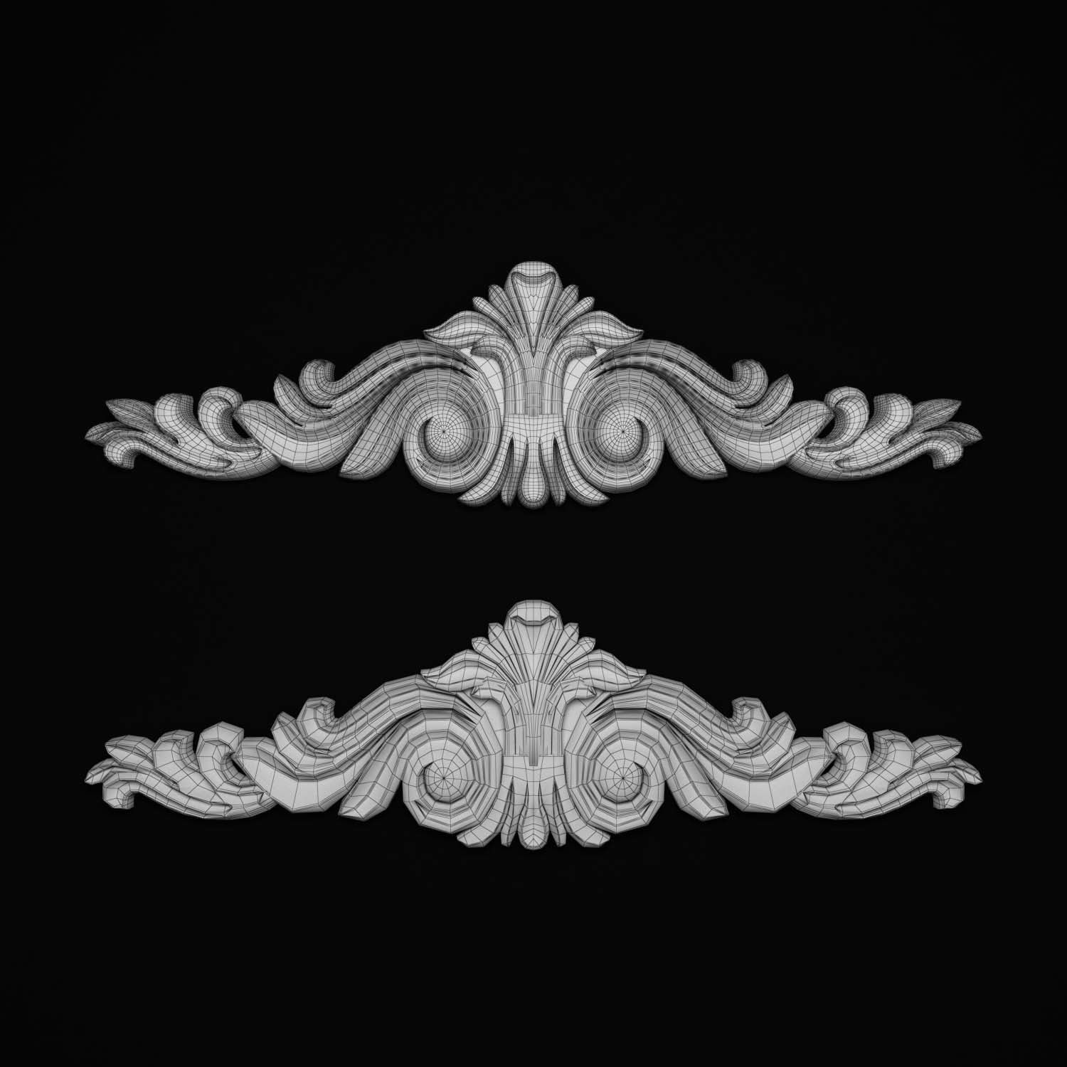 decorative ornate gold logo 3D model_64