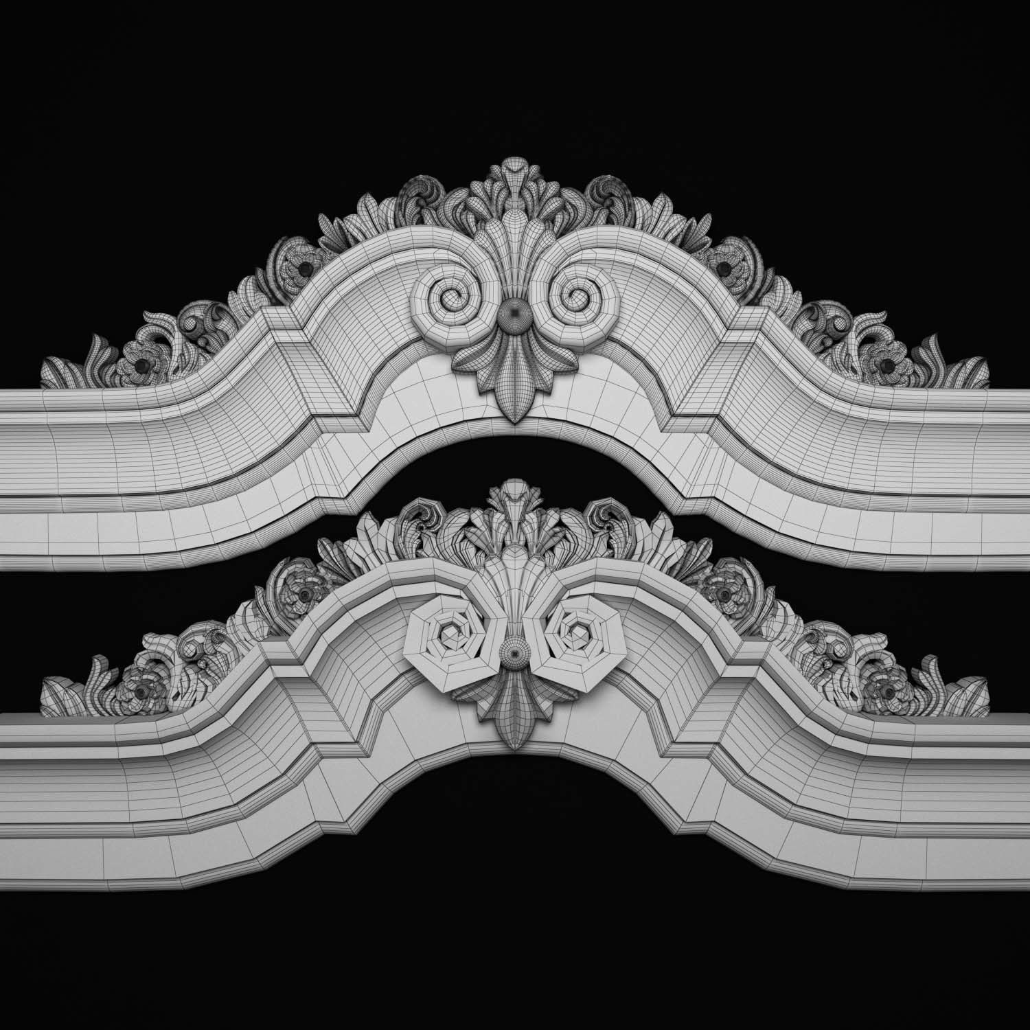 decorative ornate gold logo 3D model_58