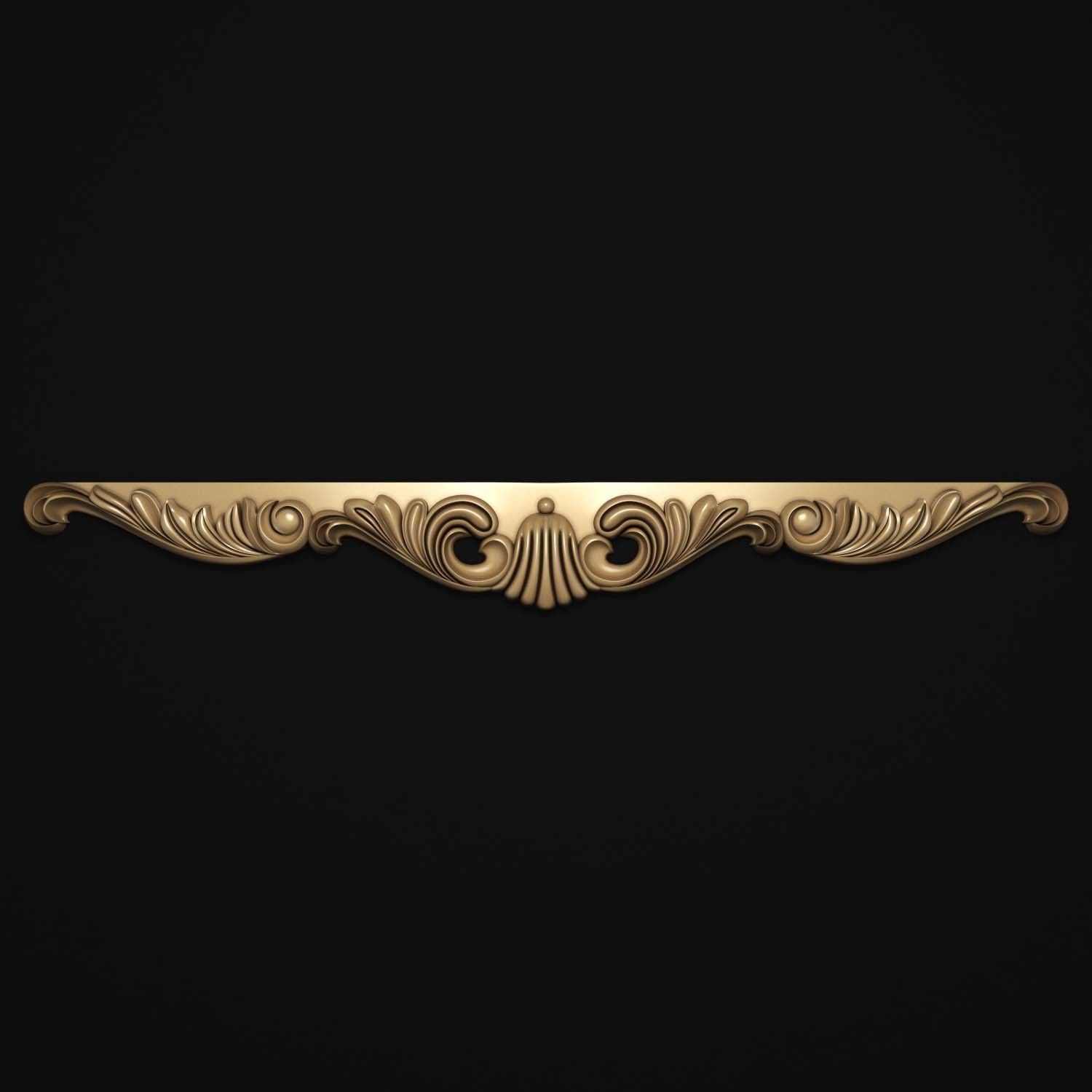 decorative ornate gold logo 3D model_49