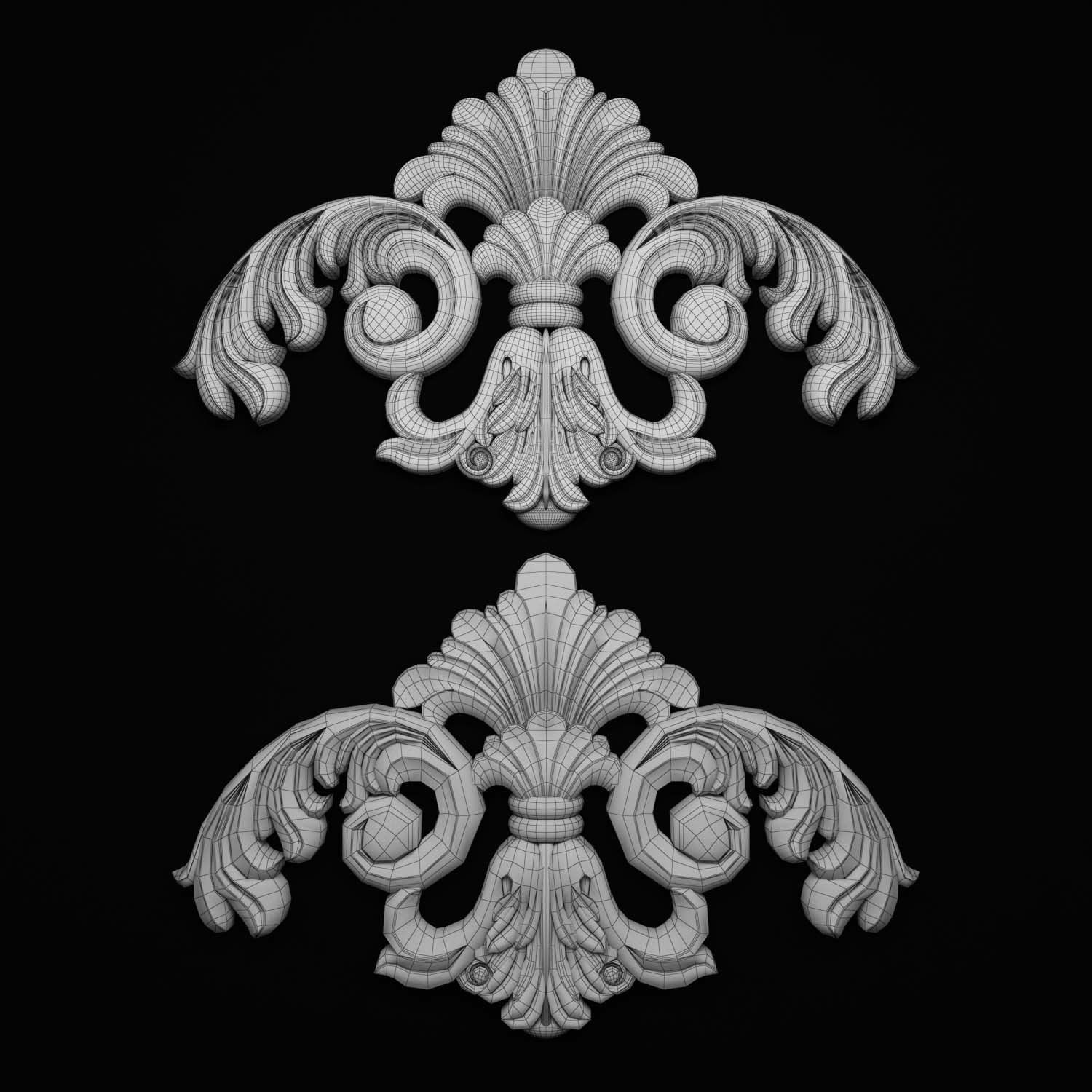 decorative ornate gold logo 3D model_74