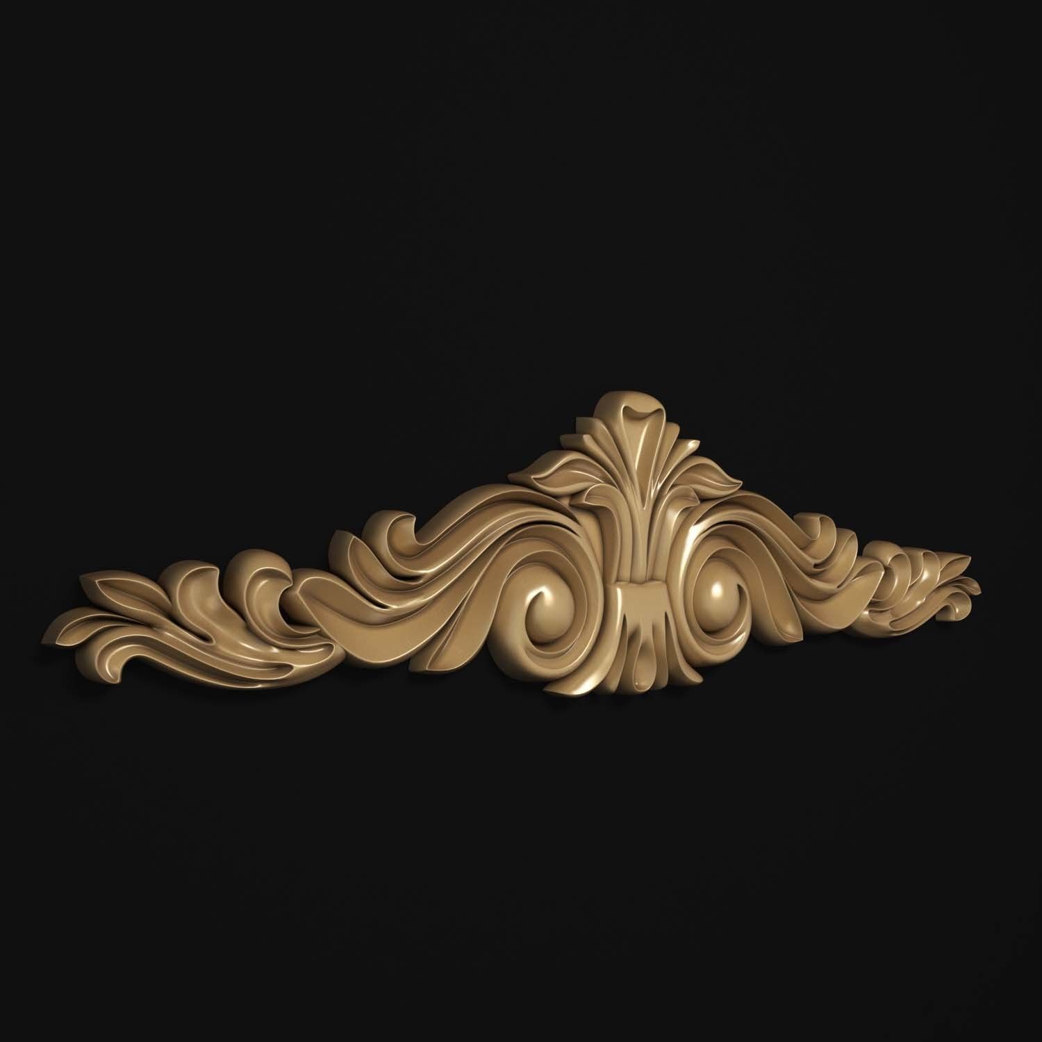 decorative ornate gold logo 3D model_26