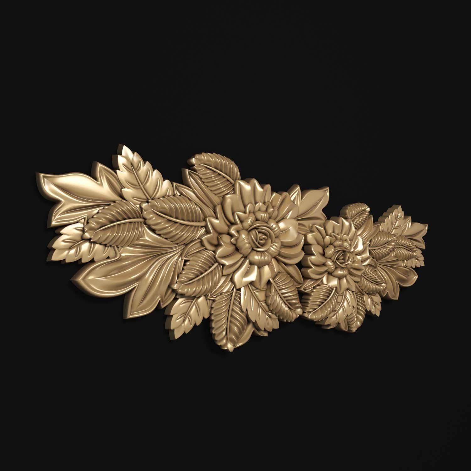 decorative ornate gold logo 3D model_37