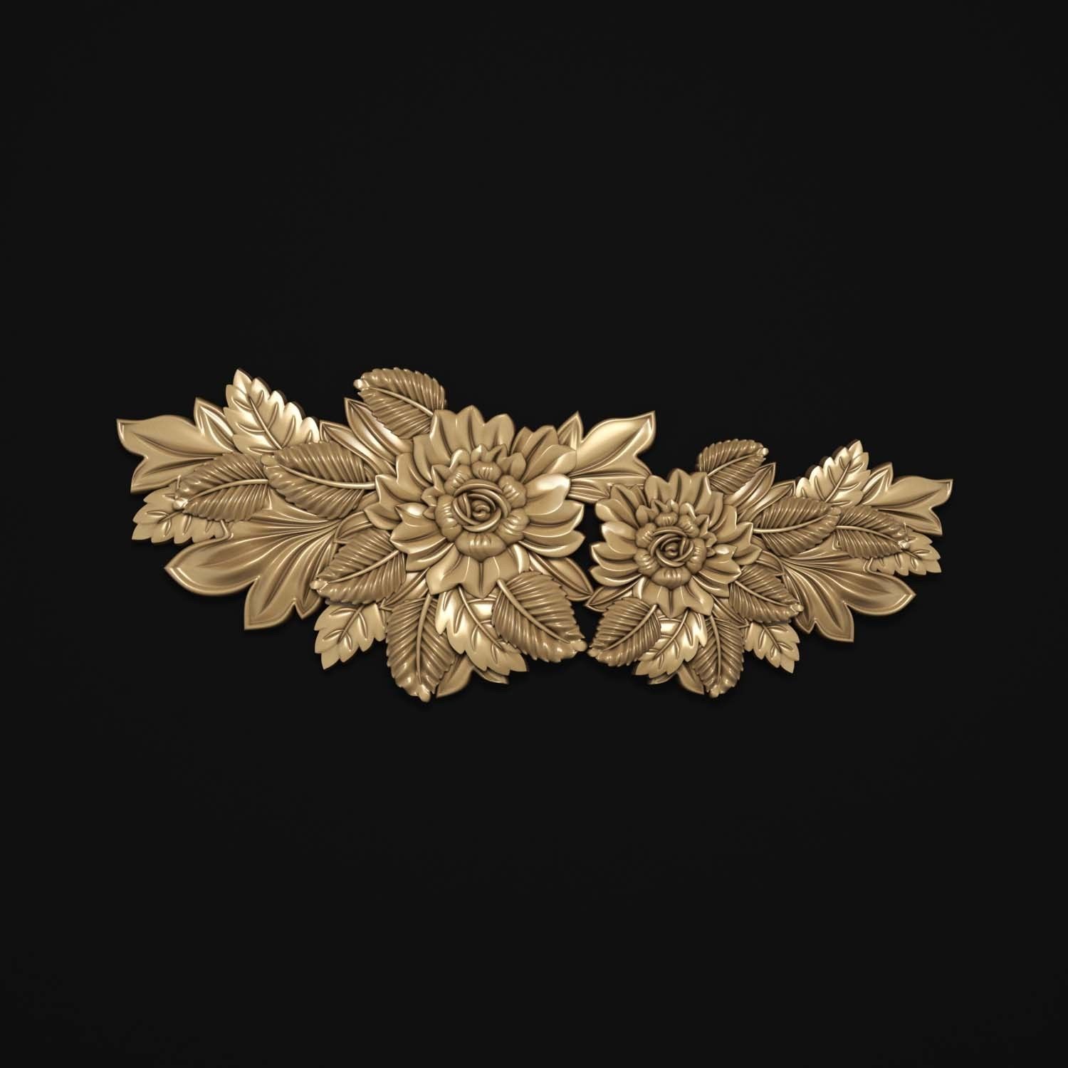 decorative ornate gold logo 3D model_36