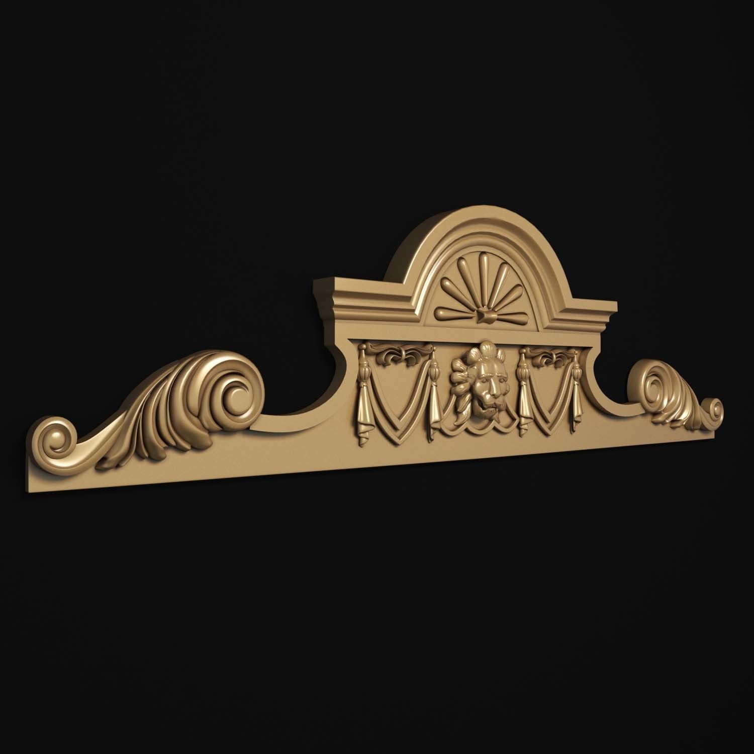 decorative ornate gold logo 3D model_47