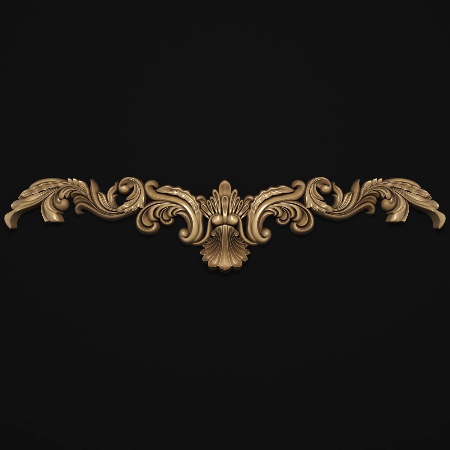 decorative ornate gold logo 3D model_30