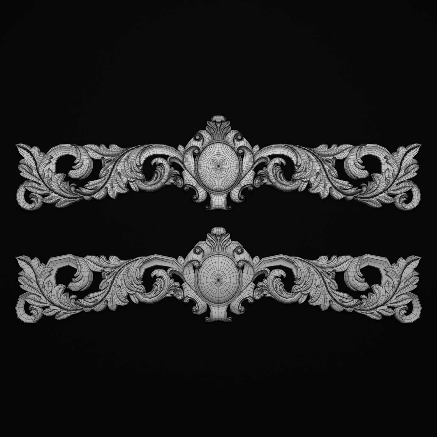 decorative ornate gold logo 3D model_75