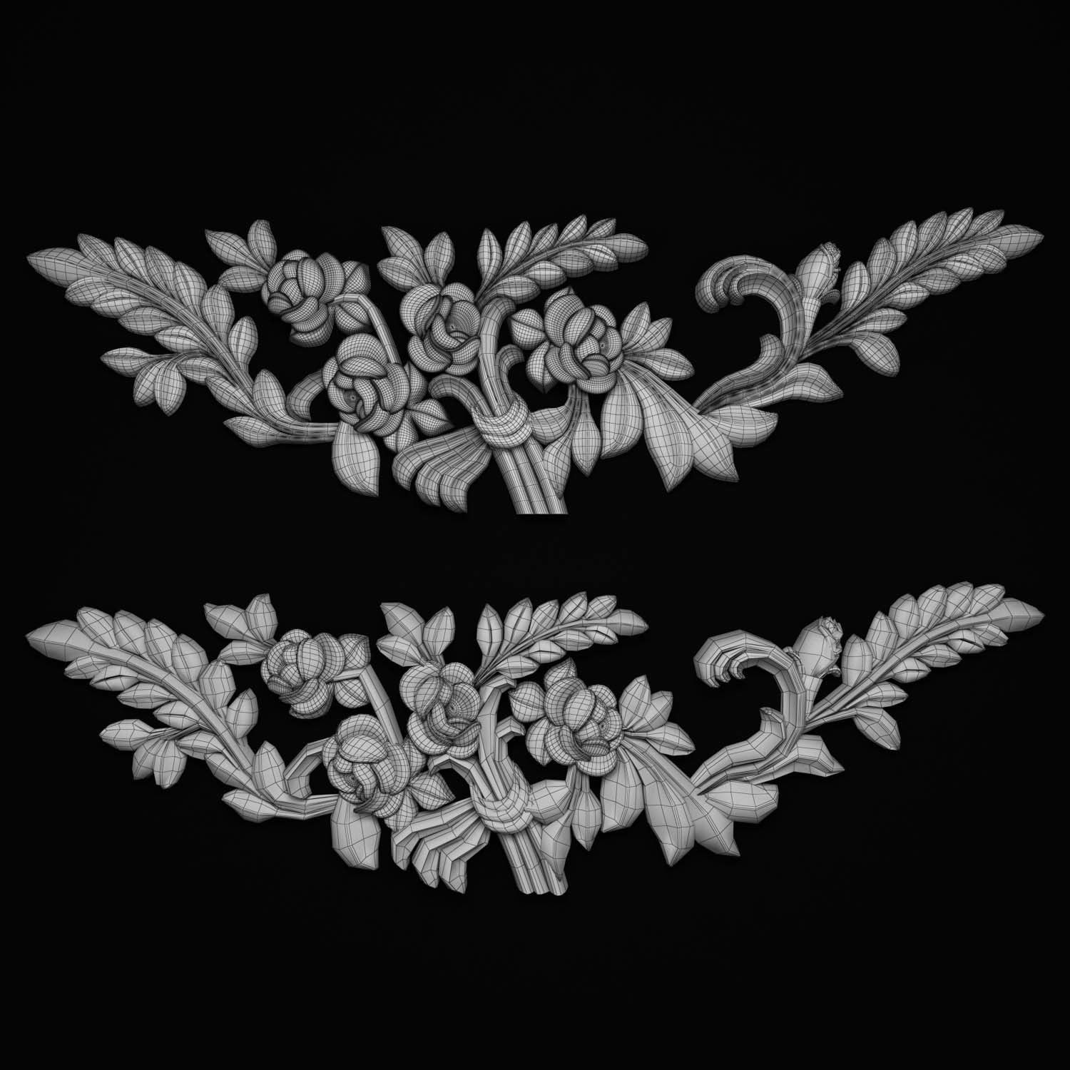 decorative ornate gold logo 3D model_73