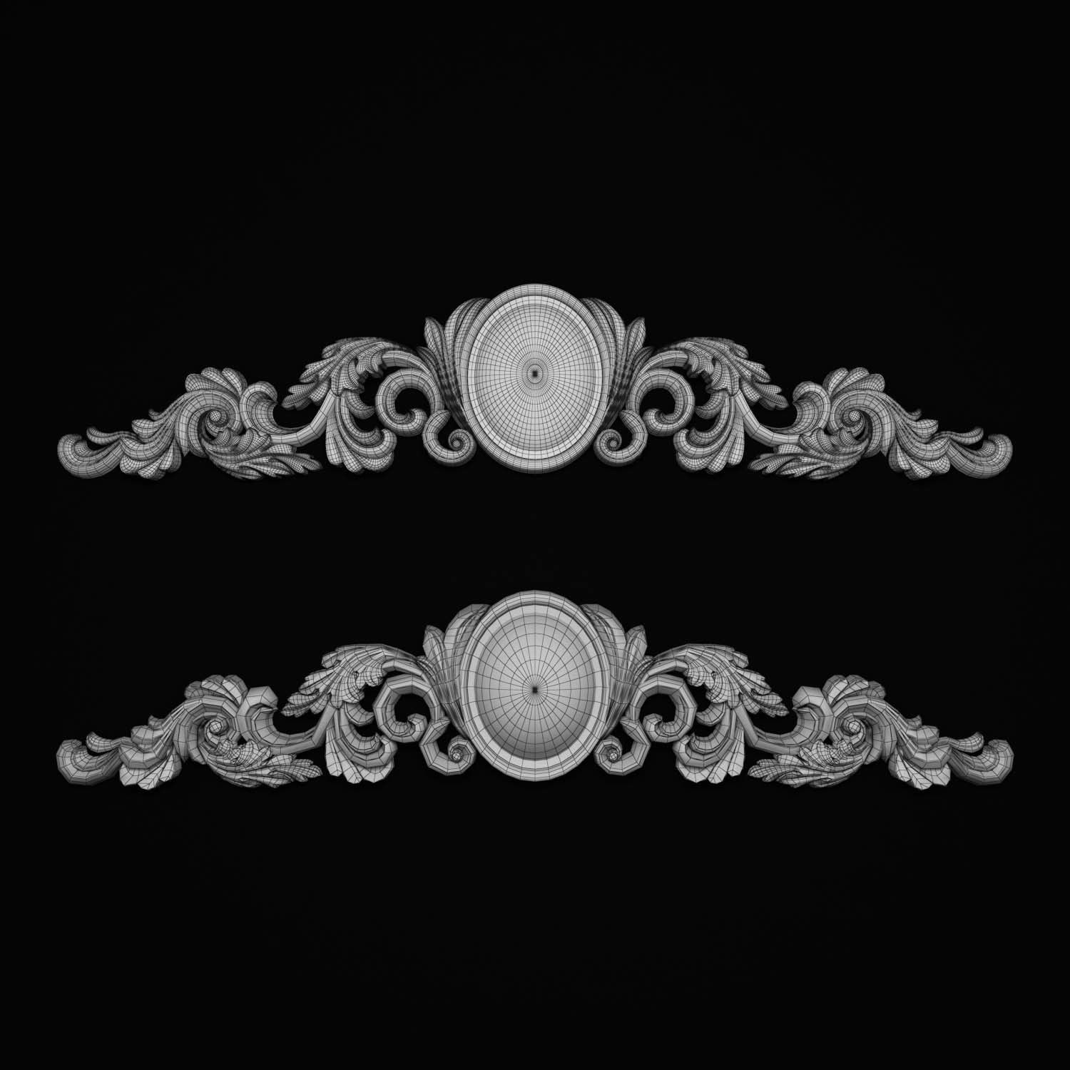 decorative ornate gold logo 3D model_69