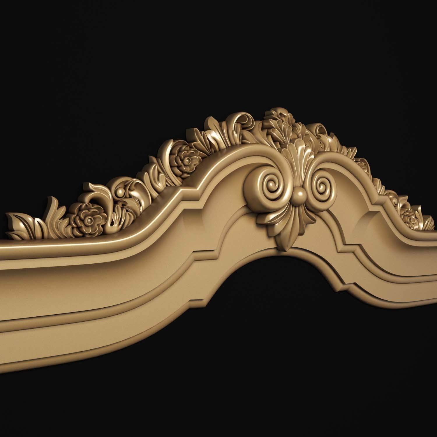 decorative ornate gold logo 3D model_53