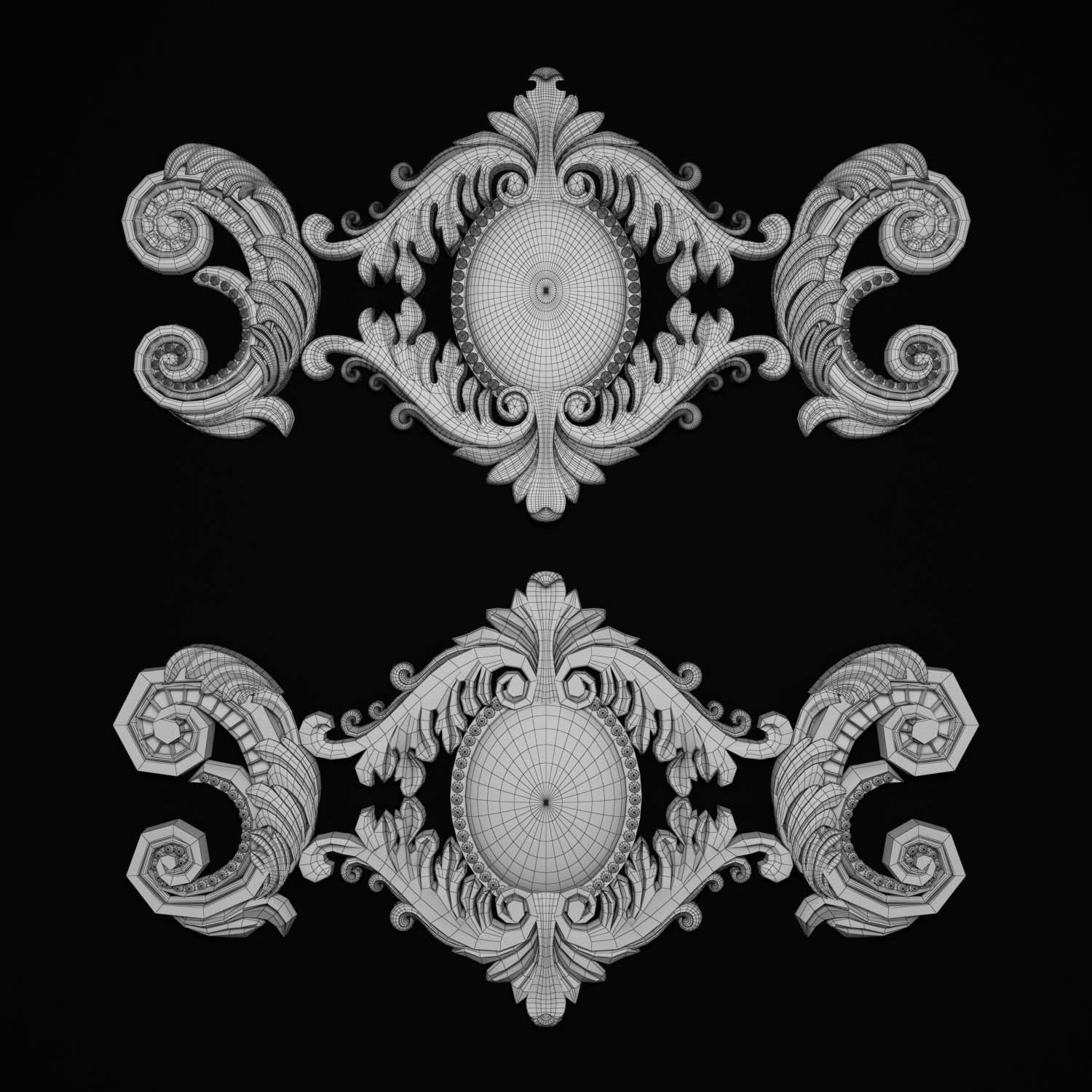 decorative ornate gold logo 3D model_62