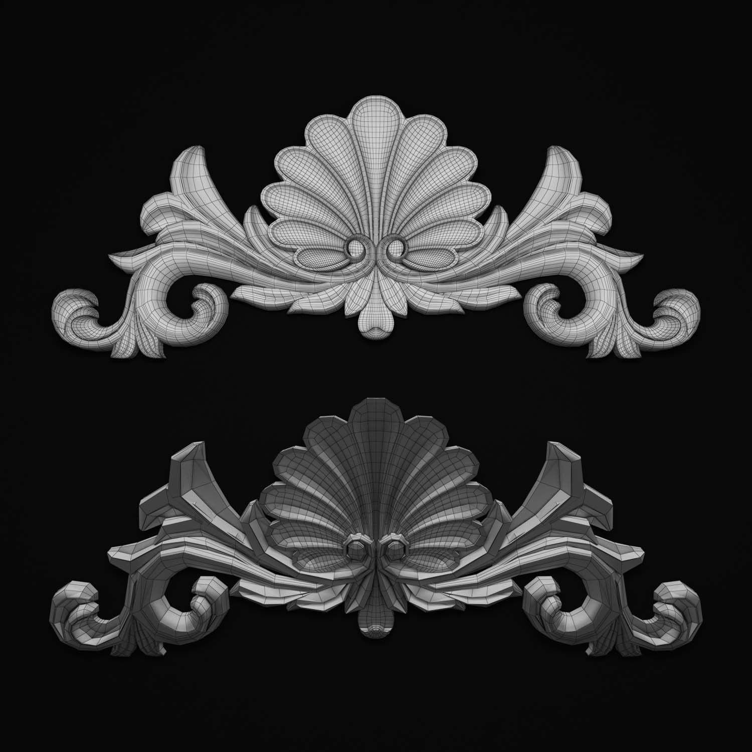 decorative ornate gold logo 3D model_79