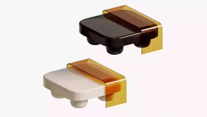 Unique Coffee Table - Plastic - White - Black