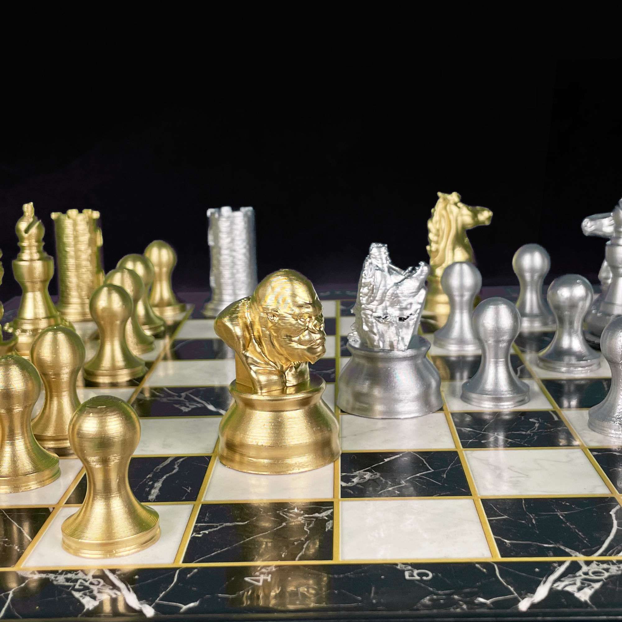 Godzilla Versus KimKong Chess Set STL 3D print model_3